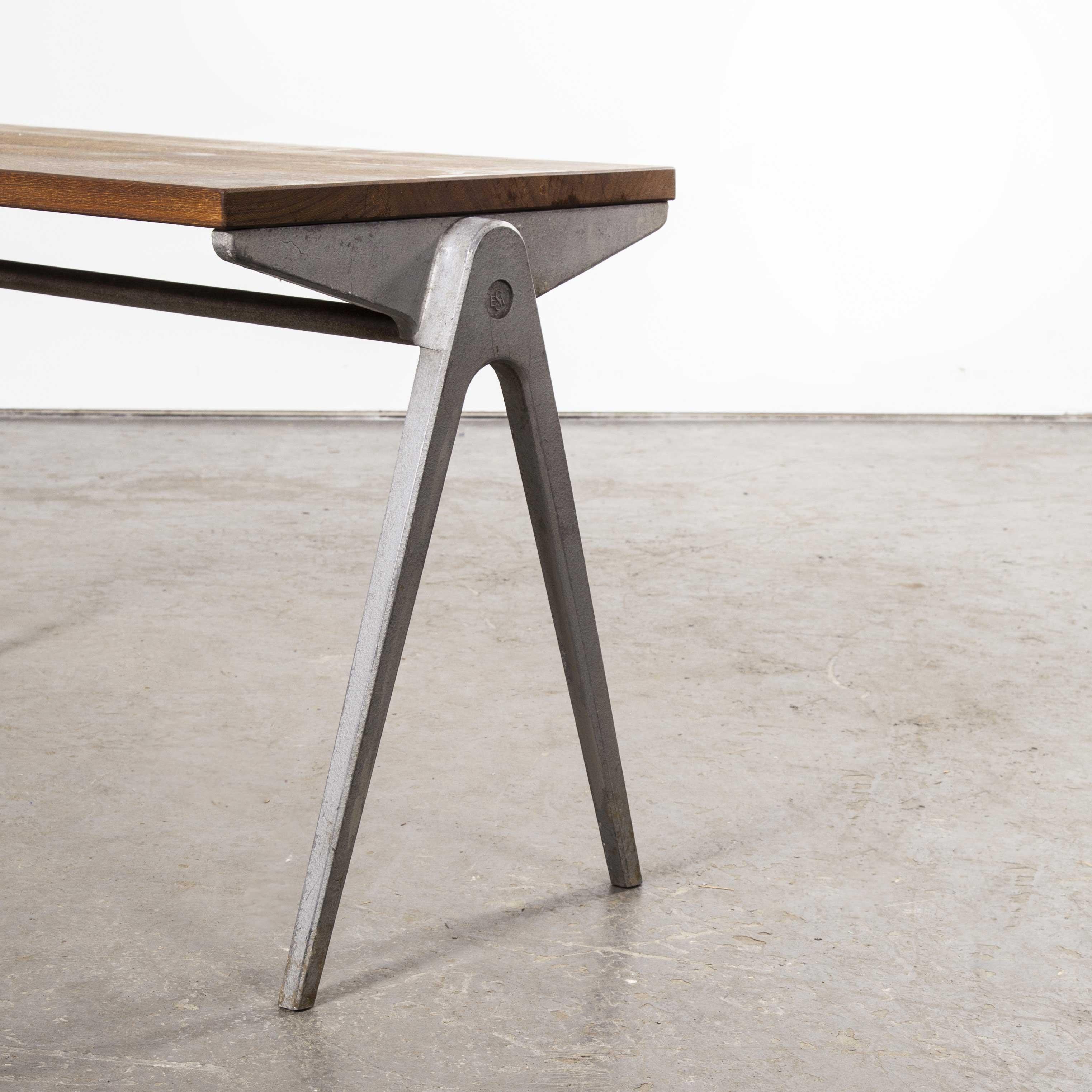 Aluminum 1950s Stacking School Table by James Leonard ESA, Side Table