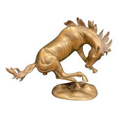 1950s Stallion Brass Sculpture