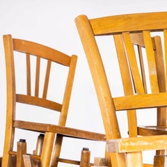 1950’s Standard Blonde Farmhouse French Mixed Dining Chairs - Set Of Four