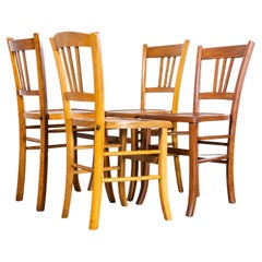 Retro 1950’s Standard Blonde Farmhouse French Mixed Dining Chairs - Set Of Four