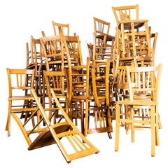 1950’s Standard Blonde Farmhouse French Mixed Dining Chairs - Set Of Four