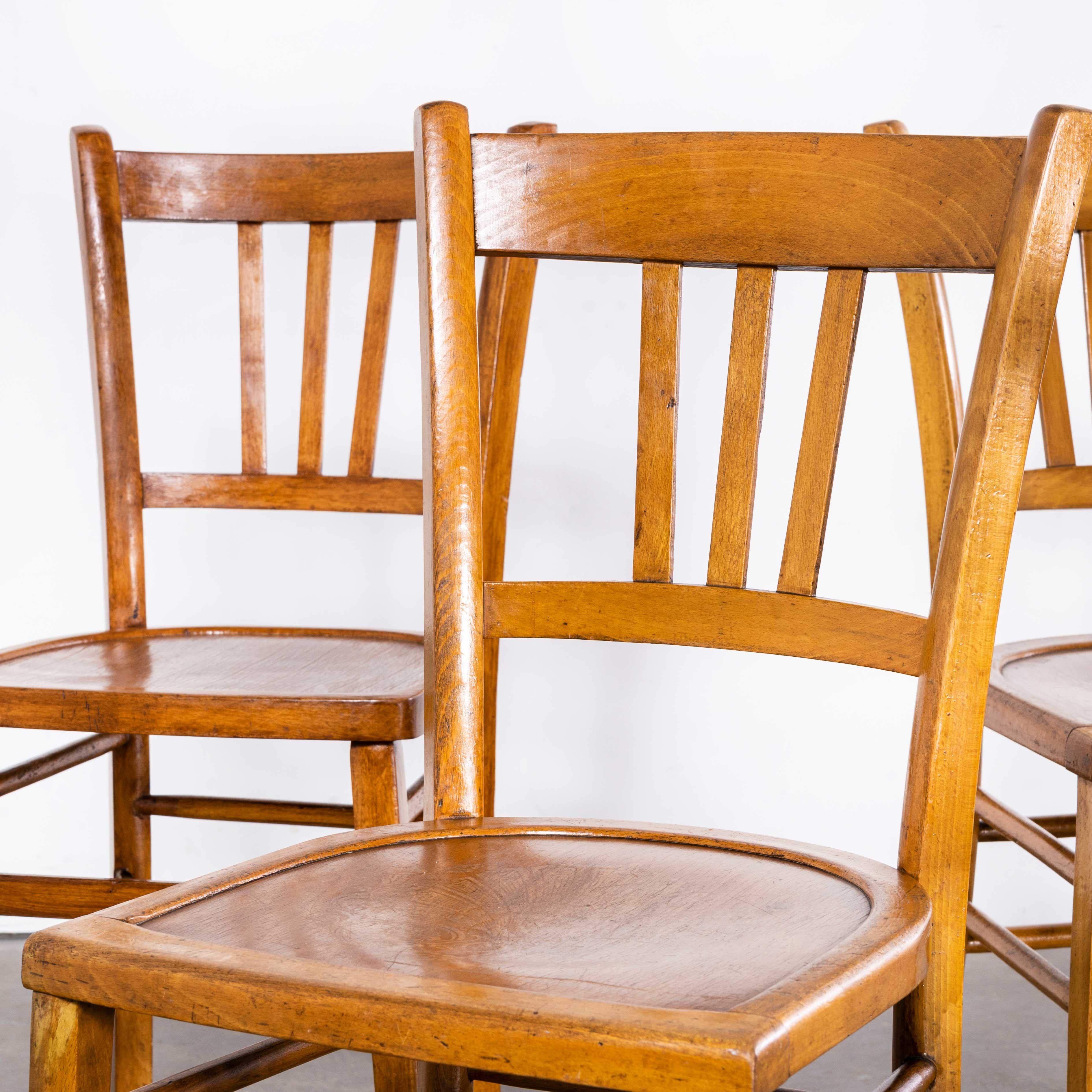 1950’s Standard Blonde Farmhouse French Mixed Dining Chairs - Set Of Six For Sale 5