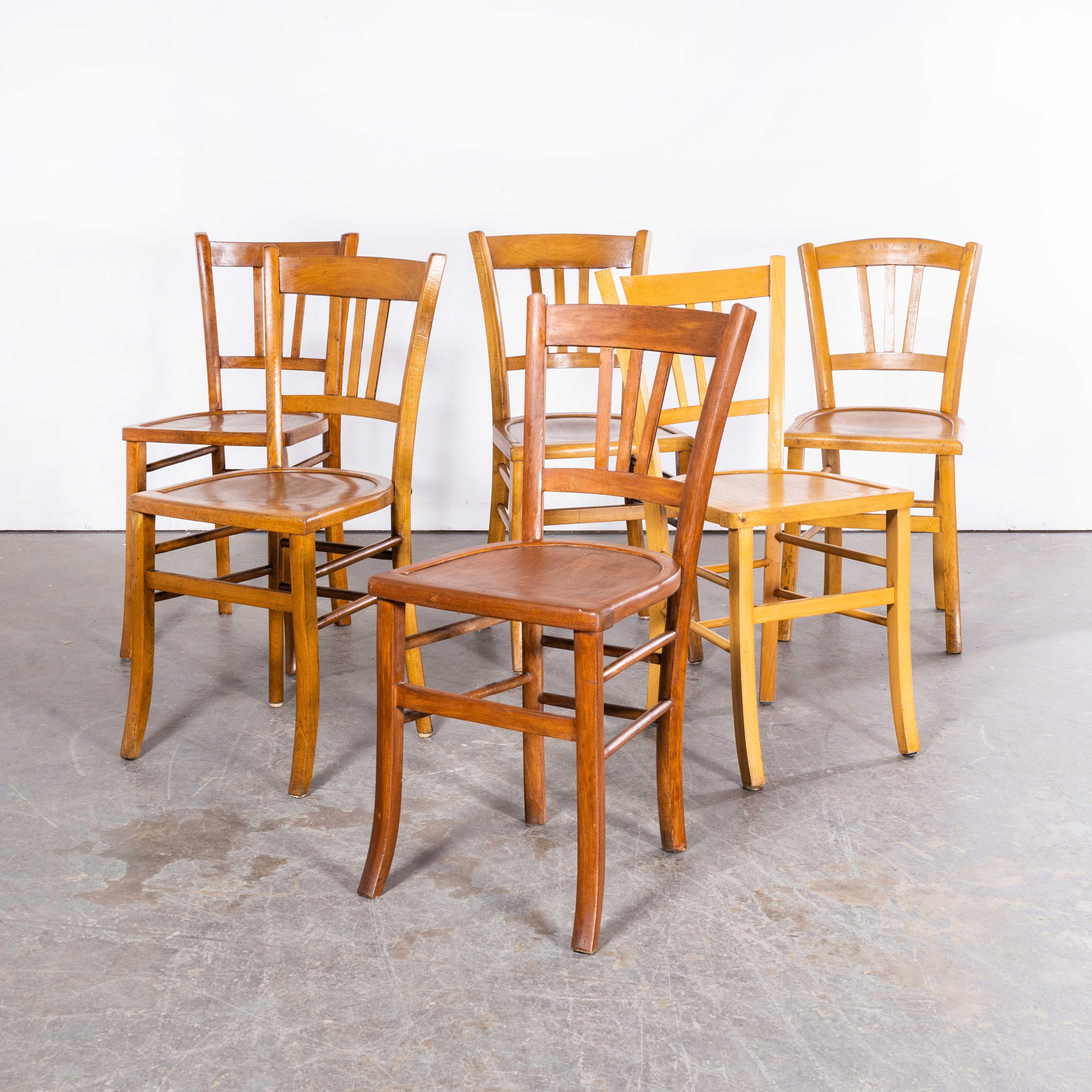1950’s Standard Blonde Farmhouse French Mixed Dining Chairs – Set Of Six
1950’s Standard Blonde Farmhouse French Mixed Dining Chairs – Set Of Six. This listing is for what we call a ‘standard shape’ of blonde farmhouse dining chairs. Good quantities