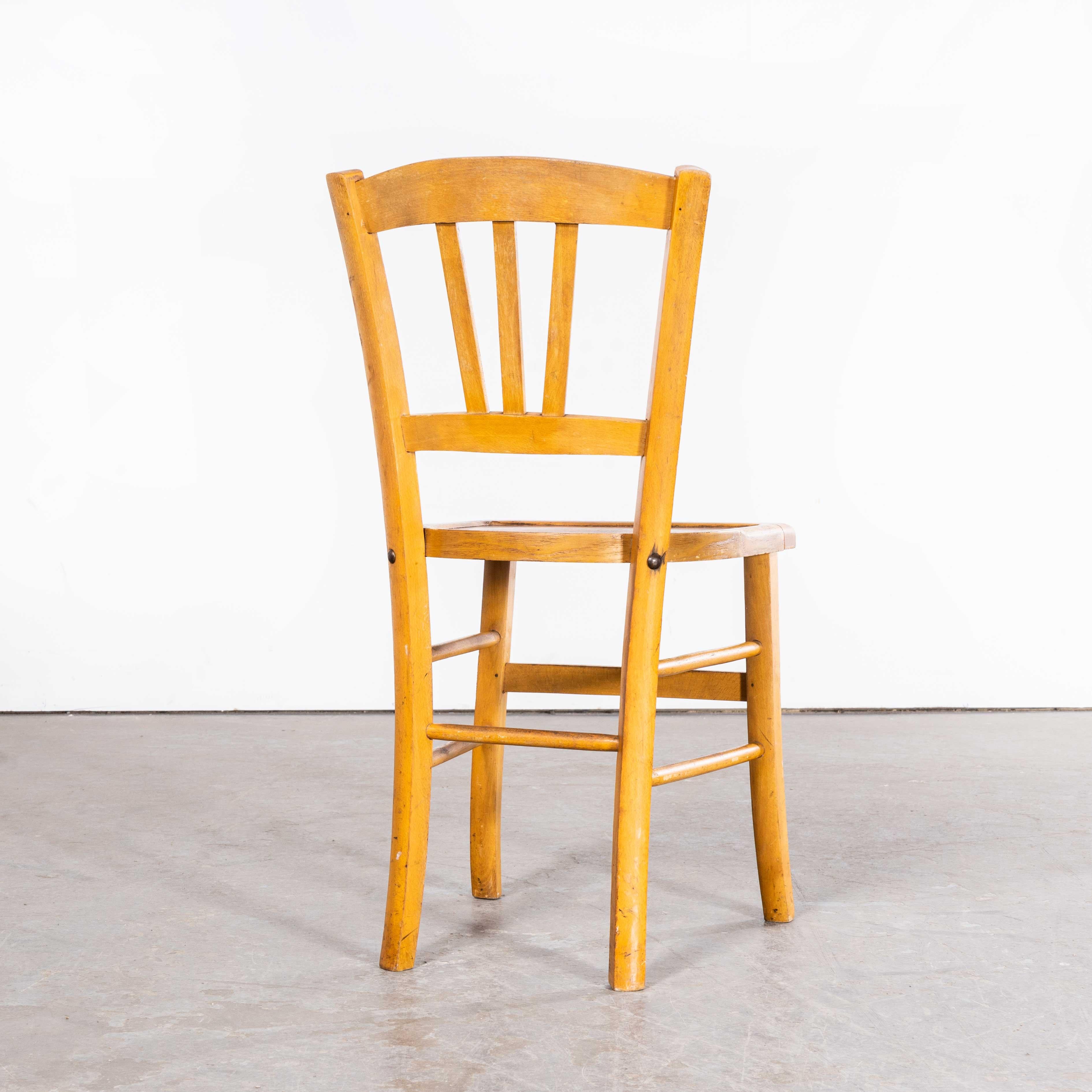Bentwood 1950’s Standard Blonde Farmhouse French Mixed Dining Chairs - Set Of Six For Sale