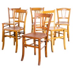 Retro 1950’s Standard Blonde Farmhouse French Mixed Dining Chairs - Set Of Six