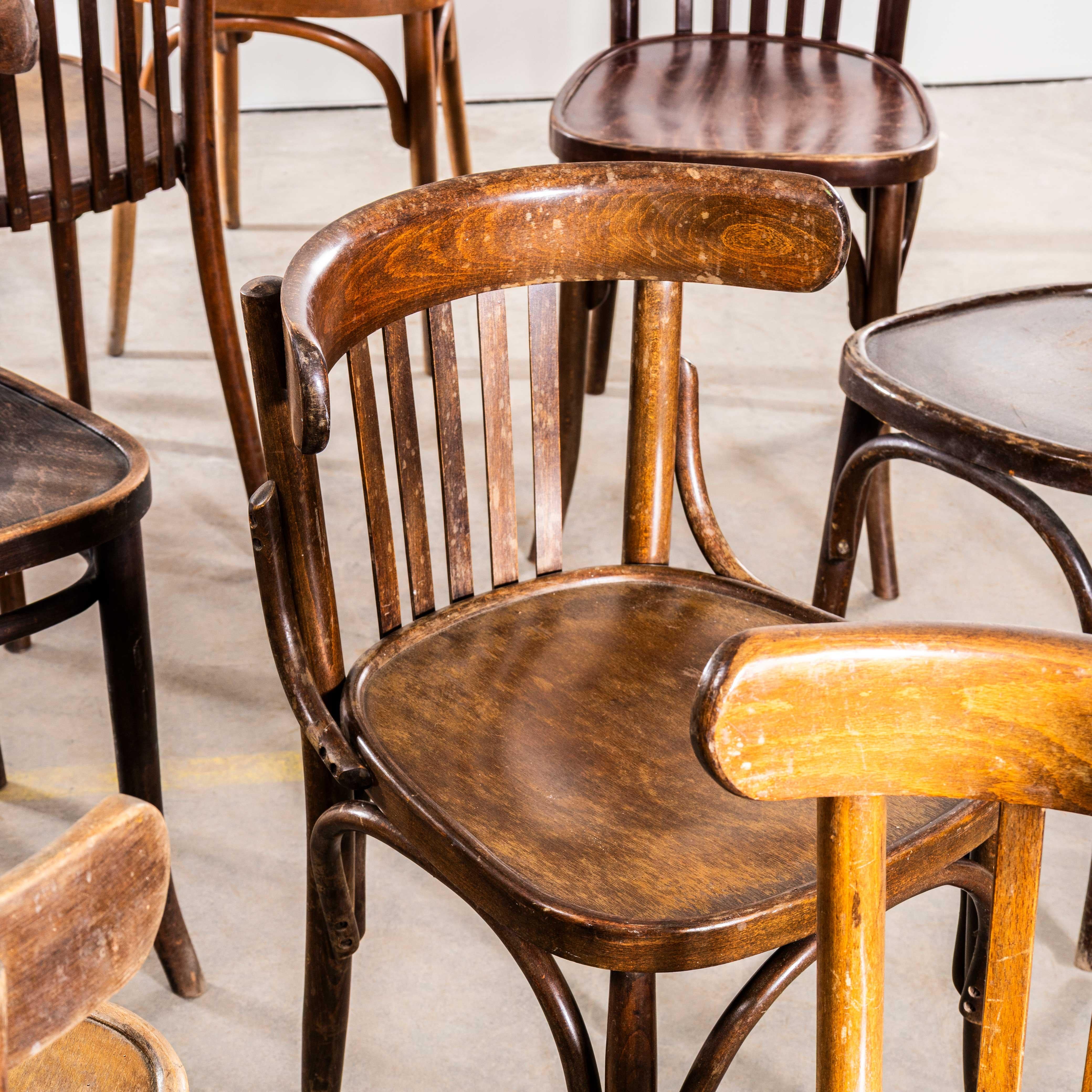 1950's Standard Klassisch Bistro Gemischte Esszimmerstühle im Zustand „Gut“ im Angebot in Hook, Hampshire