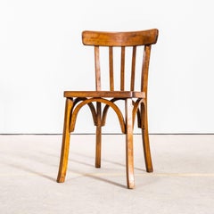 1950's Standard Classic Mid Oak Bistro Dining Chairs - Flat Seat