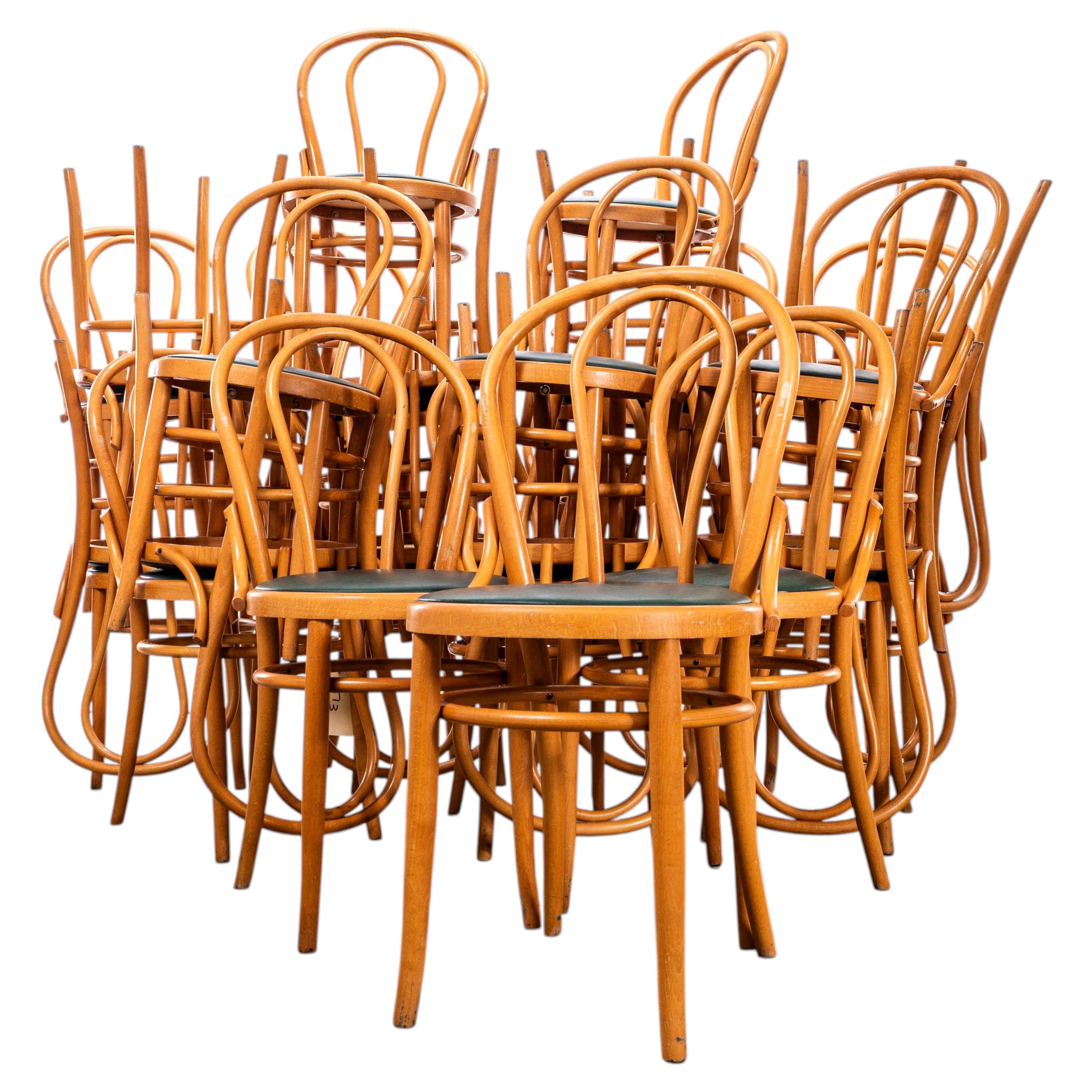 Sedie da pranzo bistro Standard Classic Mid Oak degli anni '50 - Seduta piatta