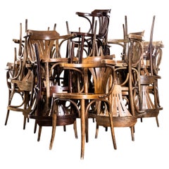 Vintage 1950
s Standard Fan Back Bistro Mixed Dining Armchairs