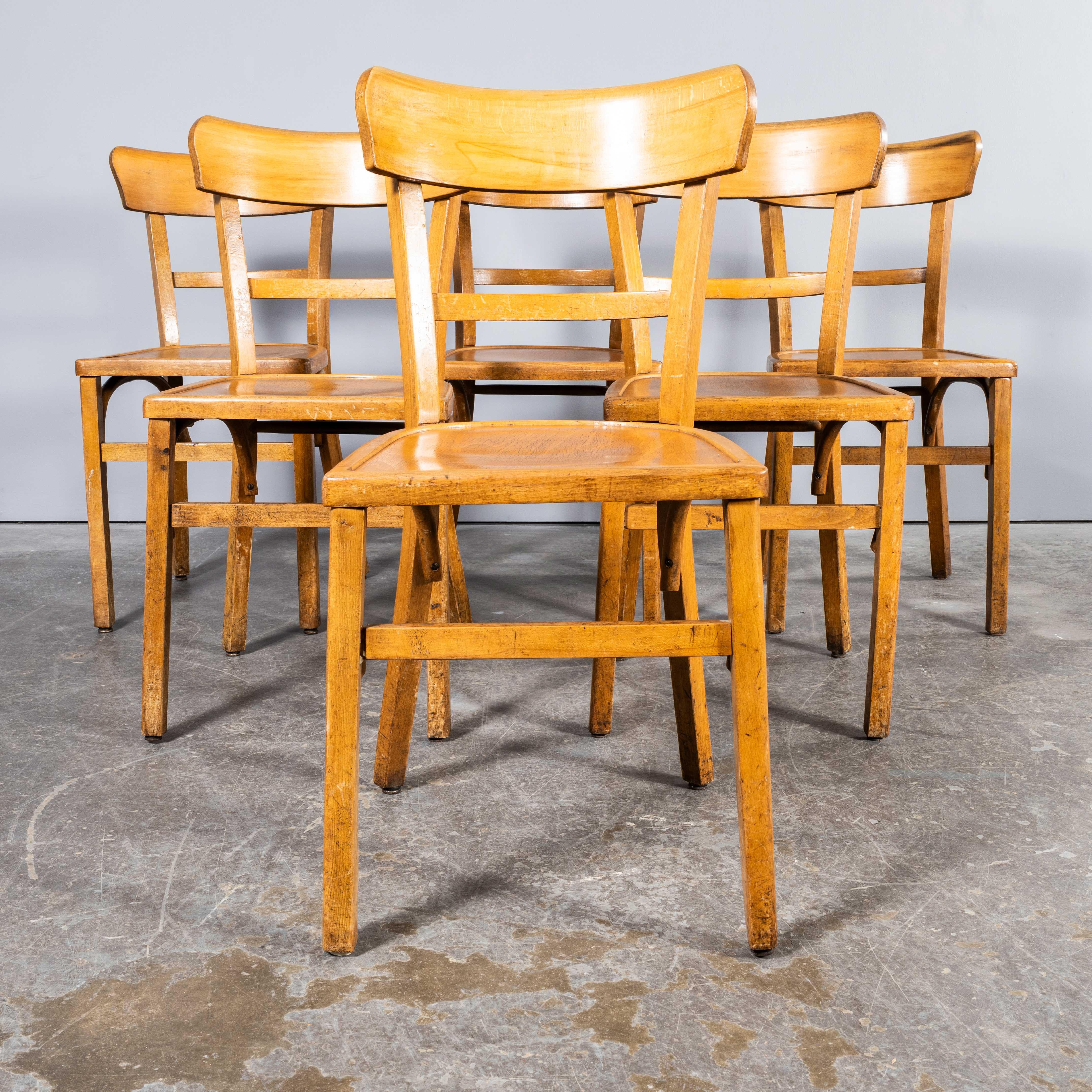 Mid-20th Century 1950’s Standard Single Bar Back Farmhouse French Mixed Dining Chairs - Good Quan For Sale