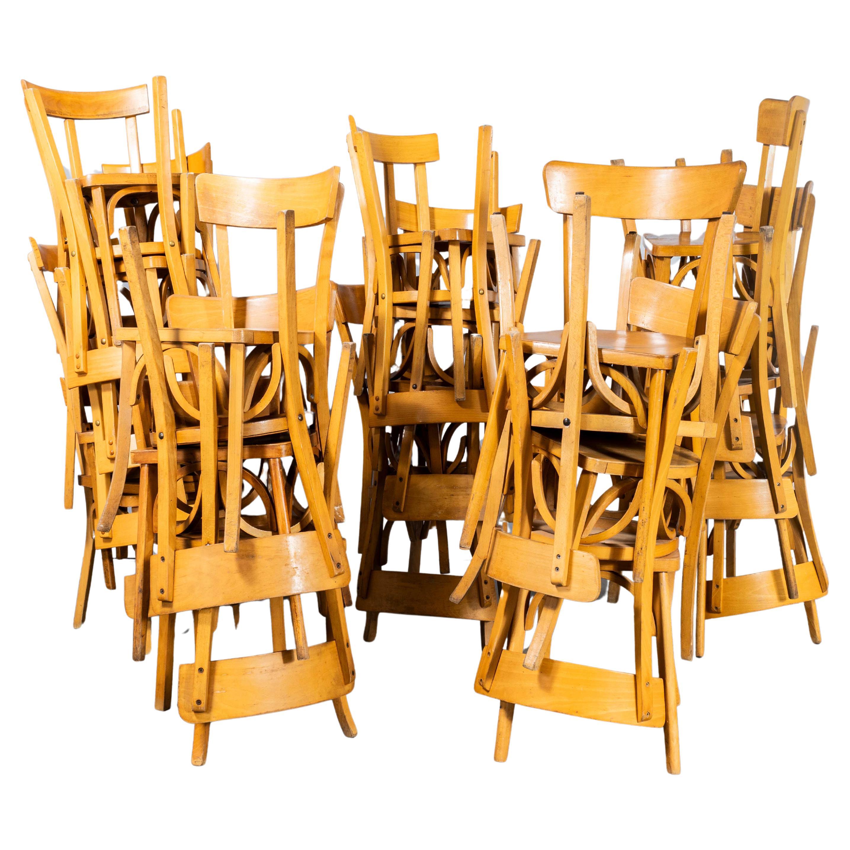 1950’S Standard Single Bar Blonde French Dining Chairs – Good Qty Available