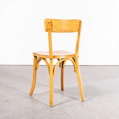 1950’s Standard Single Bar Blonde French Dining Chairs - Set Of Six
