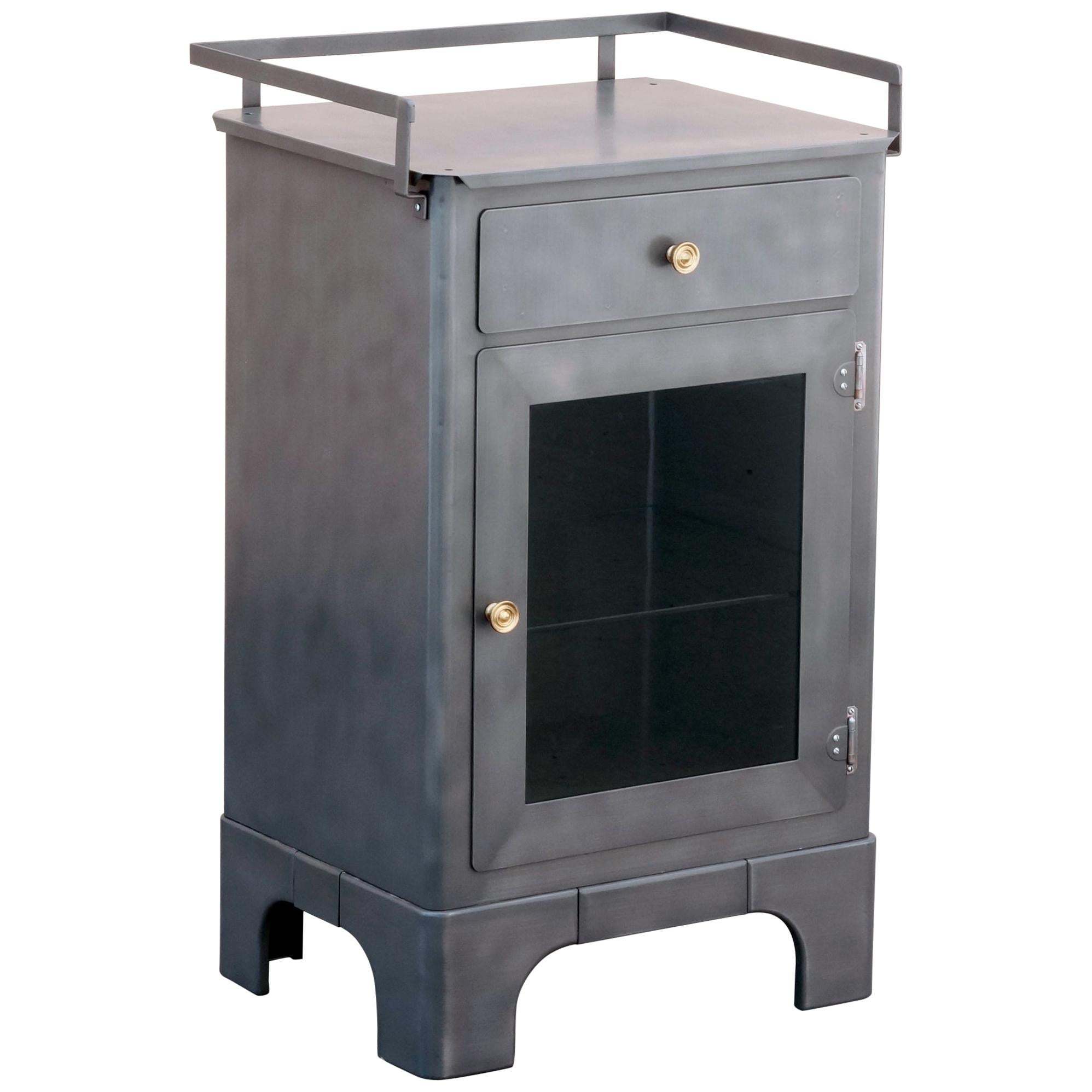 1950s Steel and Glass Medical Cabinet, Refinished