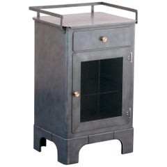 1950s Steel and Glass Medical Cabinet, Refinished