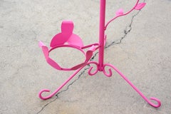 1950s Steel Rosebud Plant Stand, Refinished in Pink