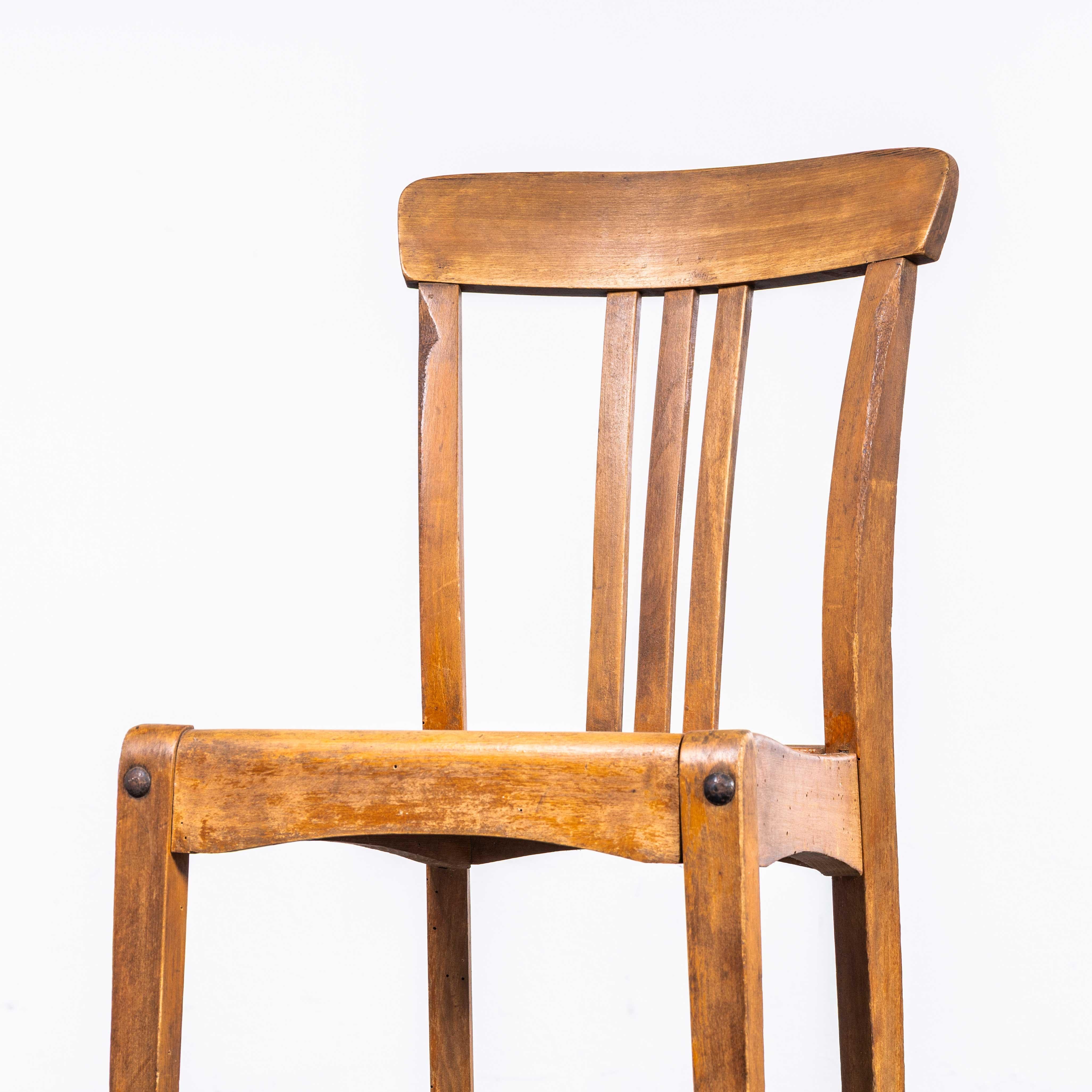 1950's Stella Ribbed Angular Seat Dining Chairs - Kleinserie verfügbar (Buchenholz) im Angebot