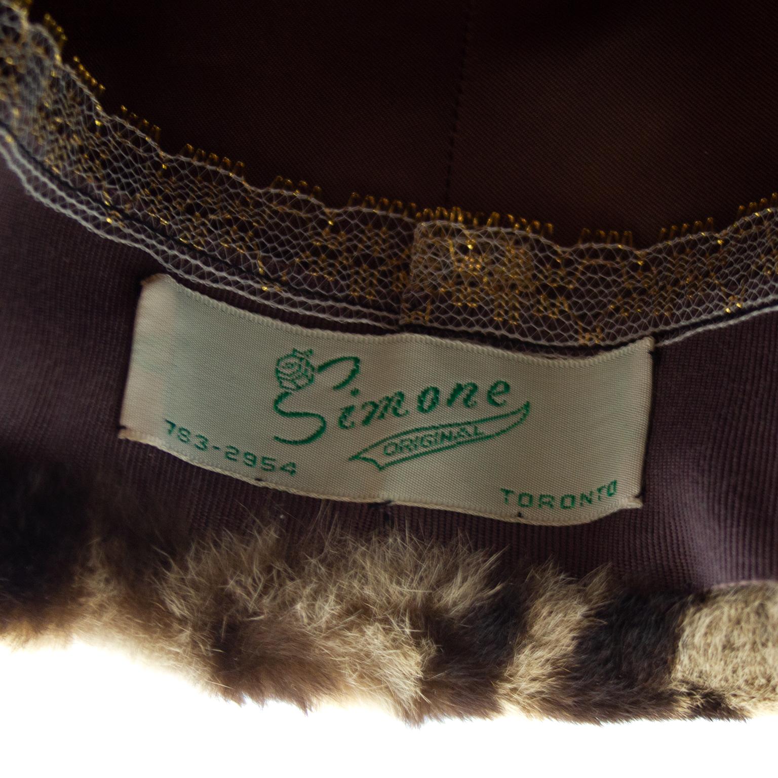 1950s Stencil Fur Faux Leopard Bowler Hat  1