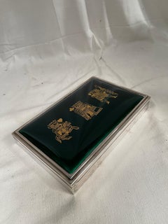 1950's Sterling silver and enamel box