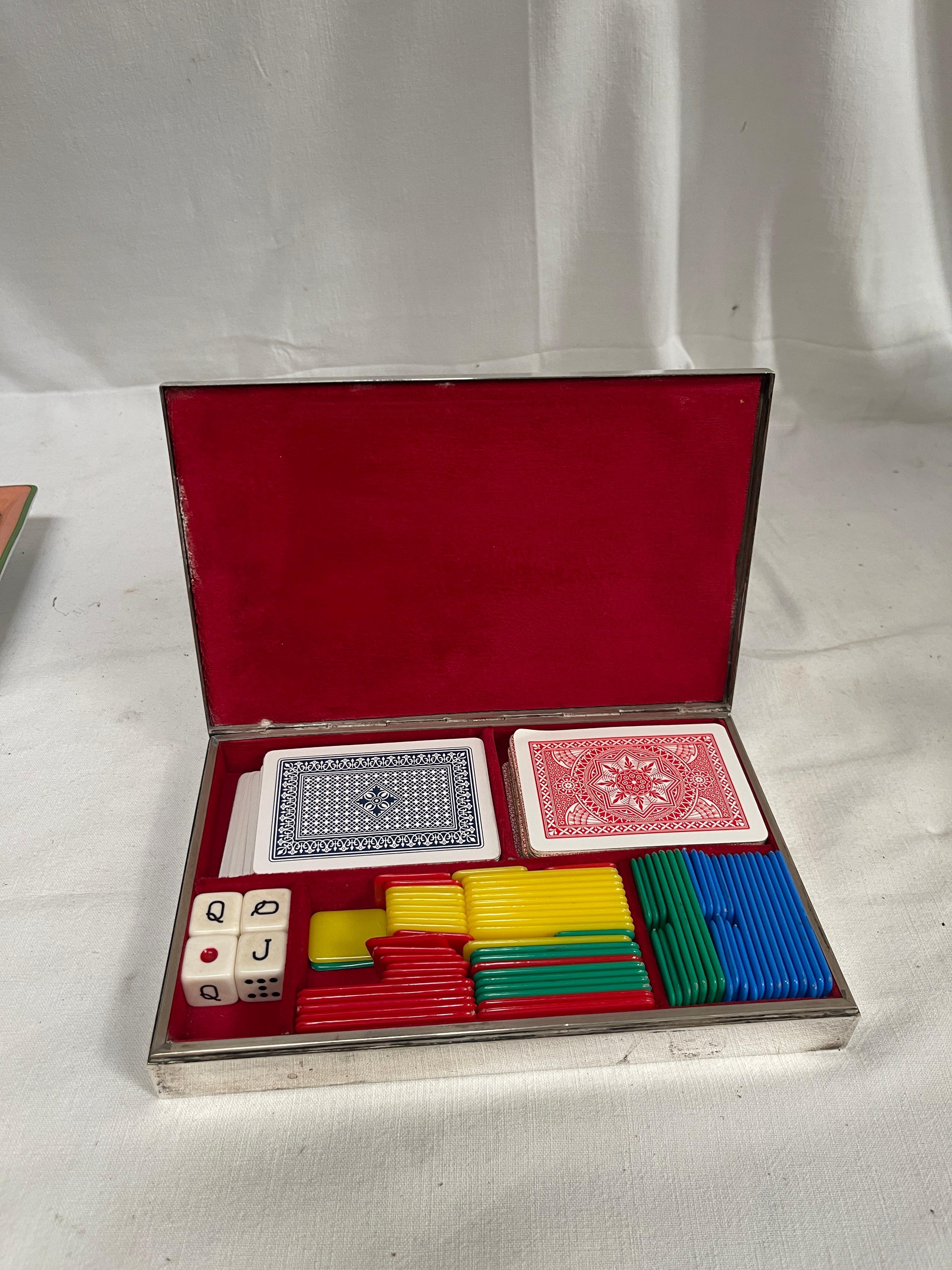 Caja de plata de ley y esmalte de los años 50 en Bueno estado para la venta en New York, NY