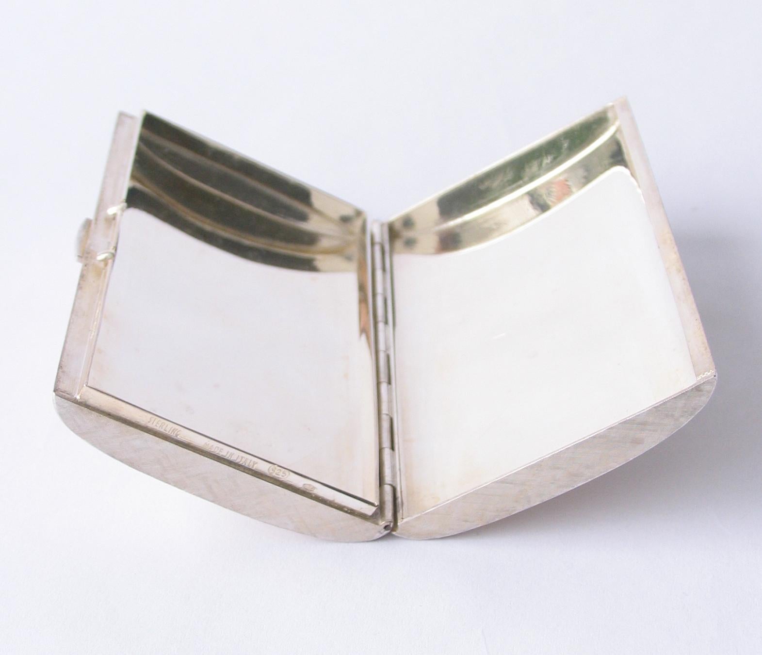 Mid-Century Modern 1950s Sterling Silver Cigarette Card Case Made in Italy for Bonwit Teller & Co.