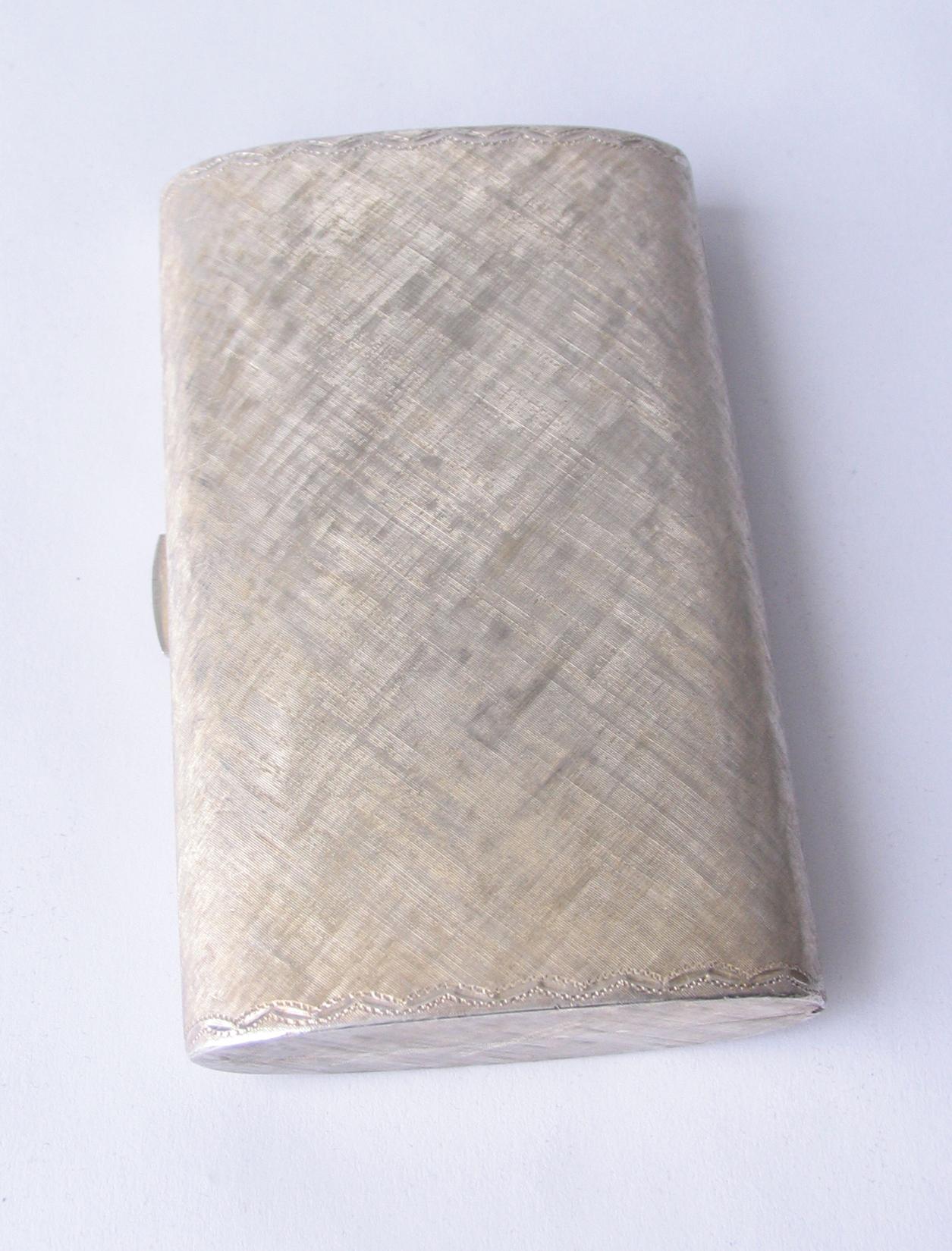 Metalwork 1950s Sterling Silver Cigarette Card Case Made in Italy for Bonwit Teller & Co.