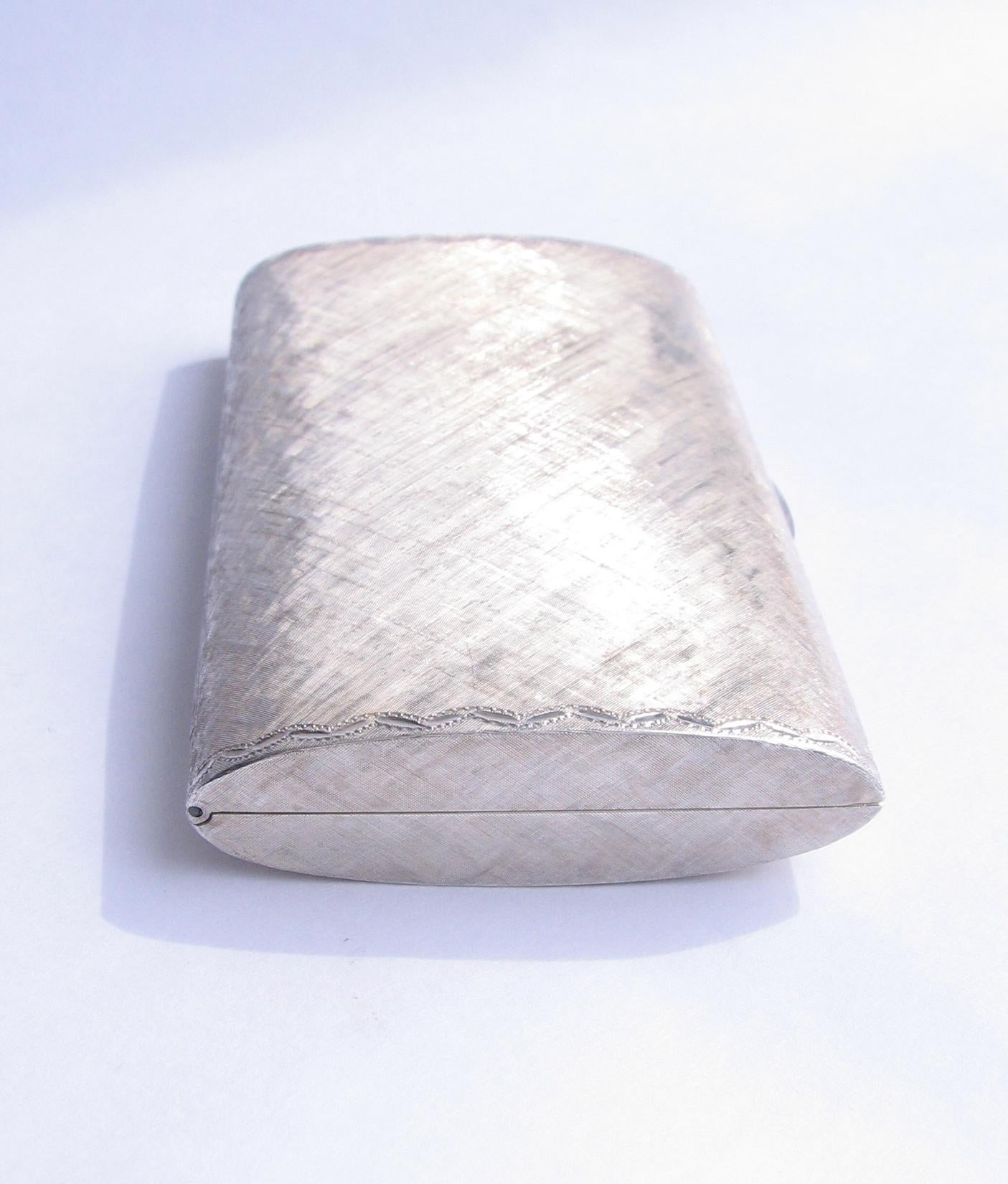 1950s Sterling Silver Cigarette Card Case Made in Italy for Bonwit Teller & Co. 1