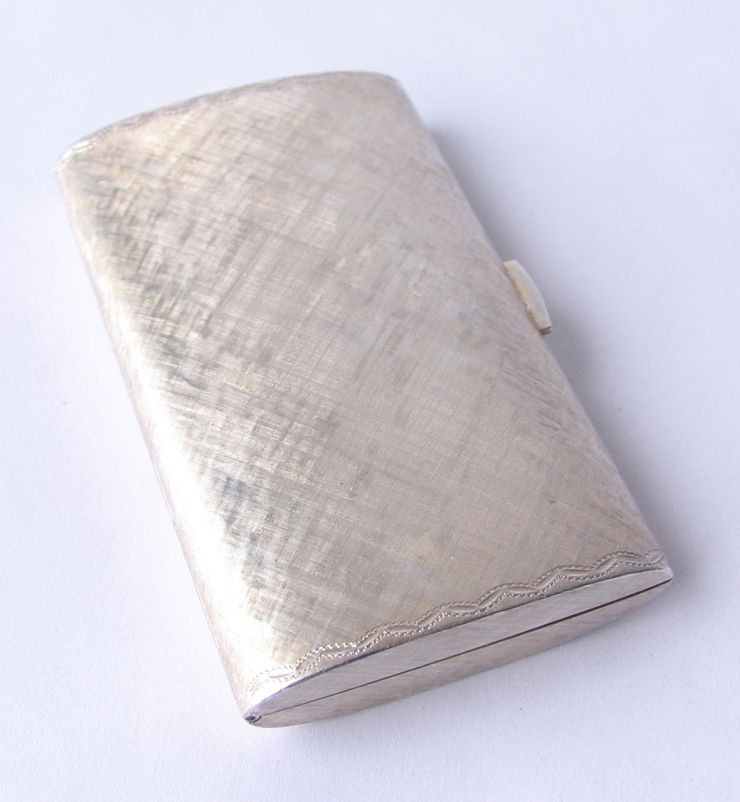 1950s Sterling Silver Cigarette Card Case Made in Italy for Bonwit Teller & Co. 2