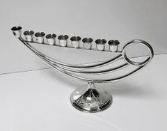 1950s Sterling Silver Hanukiah Menorah, Mexico