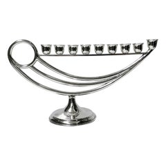 1950s Sterling Silver Hanukiah Menorah, Mexico