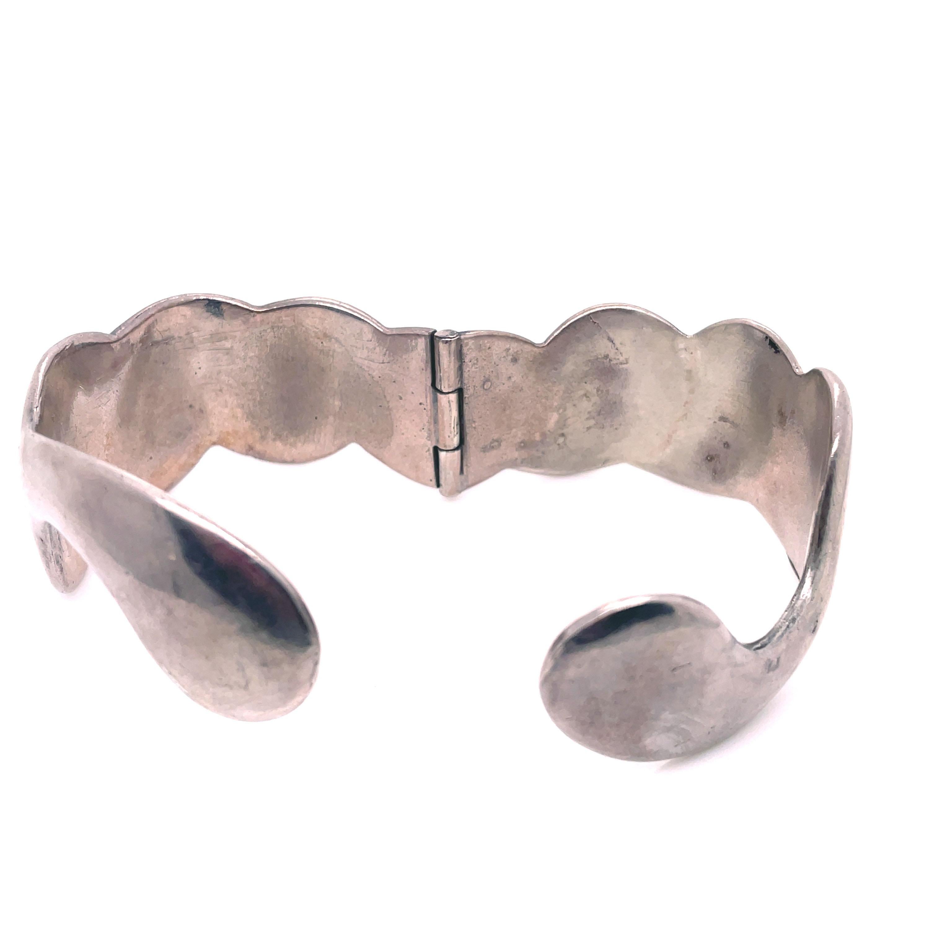 1950s, Sterling Silver Native American Bracelet For Sale 3