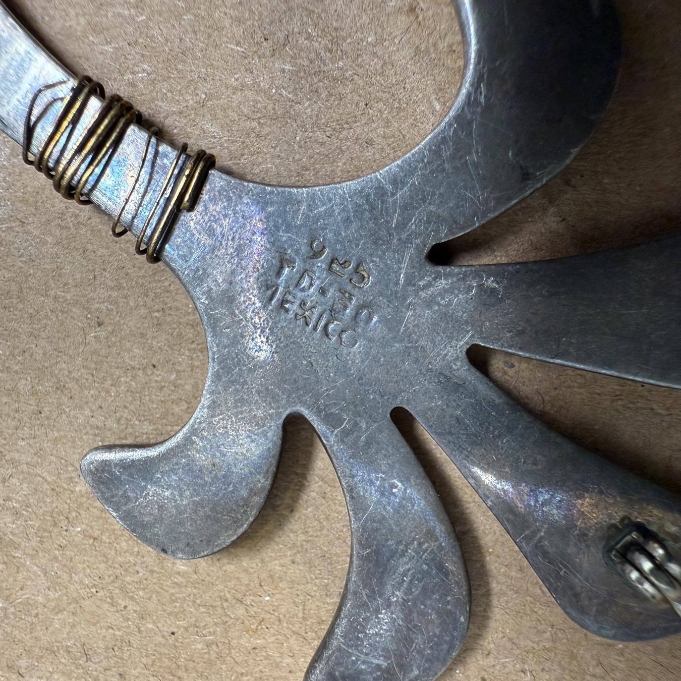 1950s Sterling Silver Palm Tree Brooch Pin Mexico For Sale 1