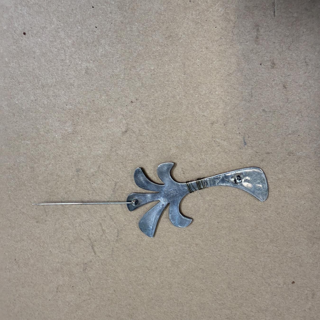 1950s Sterling Silver Palm Tree Brooch Pin Mexico For Sale 3
