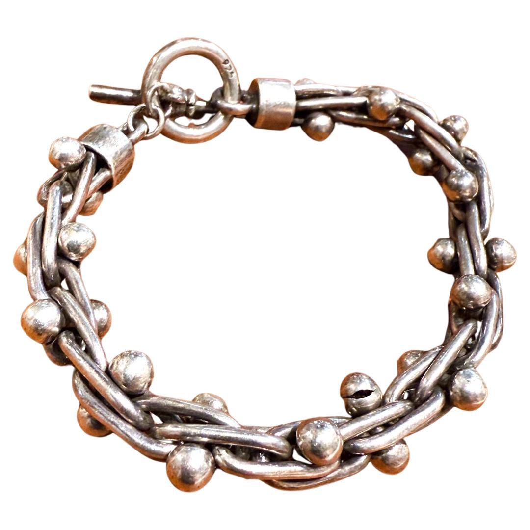 1950s Sterling Silver Toggle Bracelet Cha Cha Mexico Taxco Spratling Style