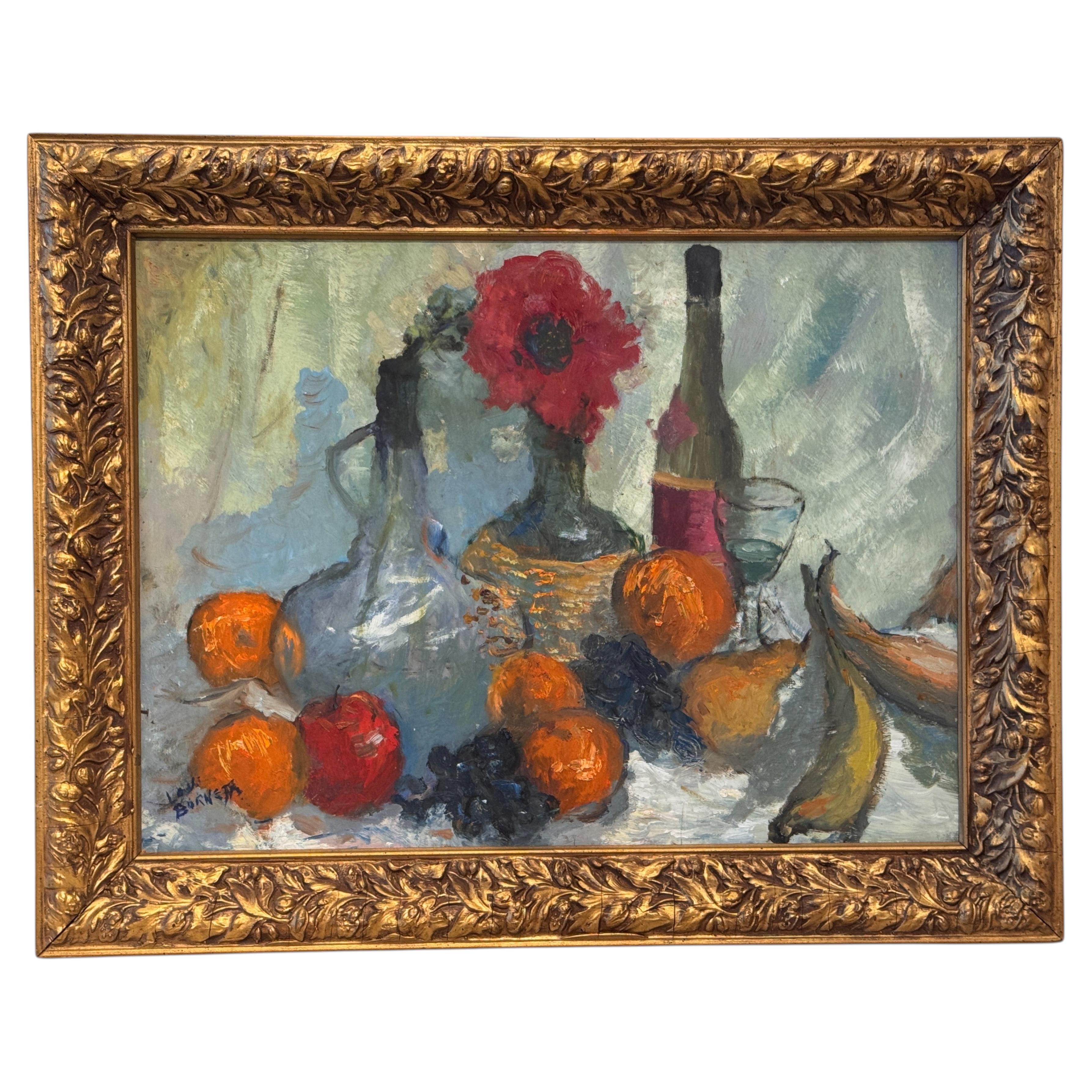 1950s Still Life, Lou Burnett, Oil on Canvas