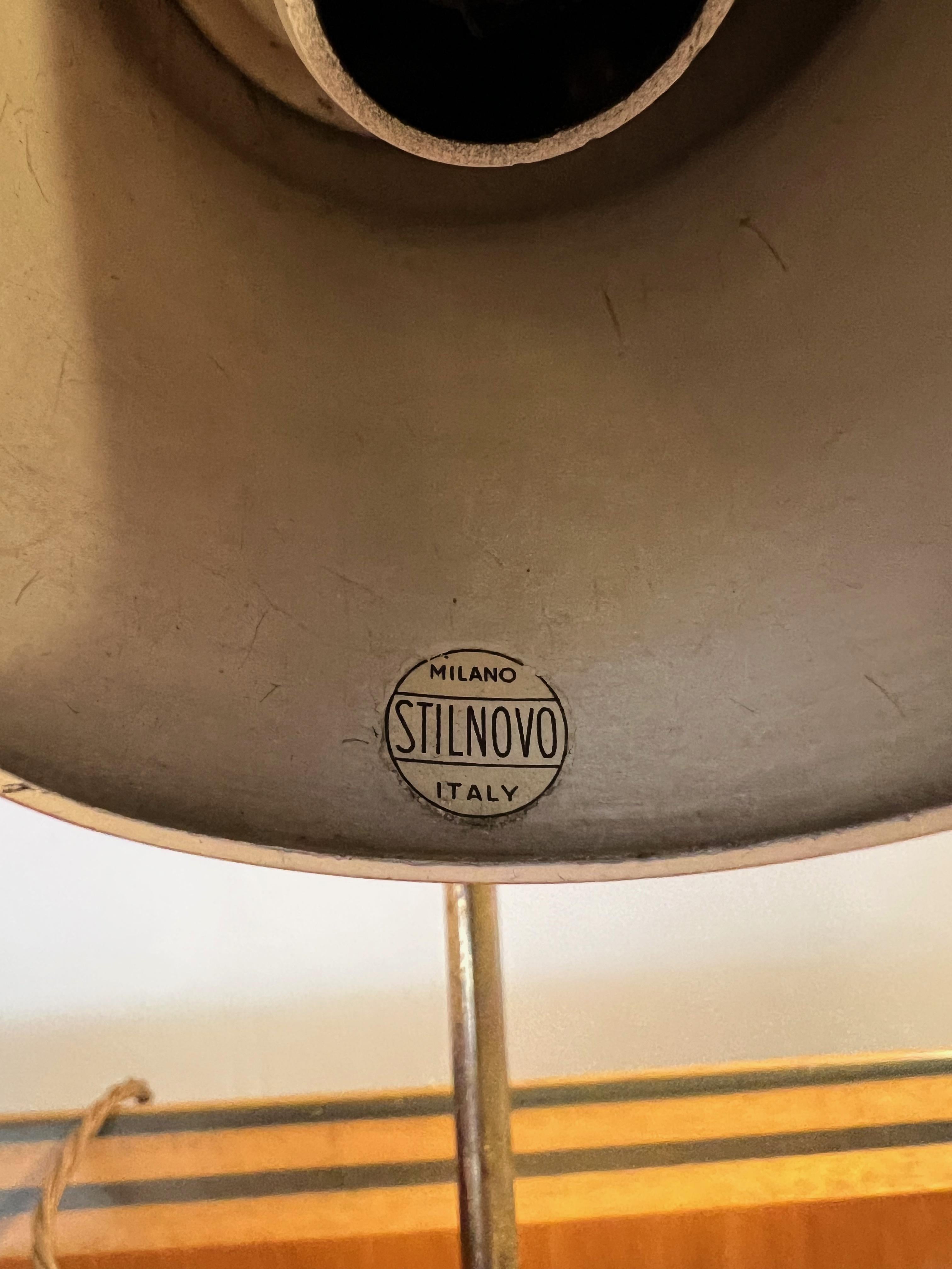 Mid-20th Century 1950s Stilnovo Adjustable Metal Table Lamp For Sale