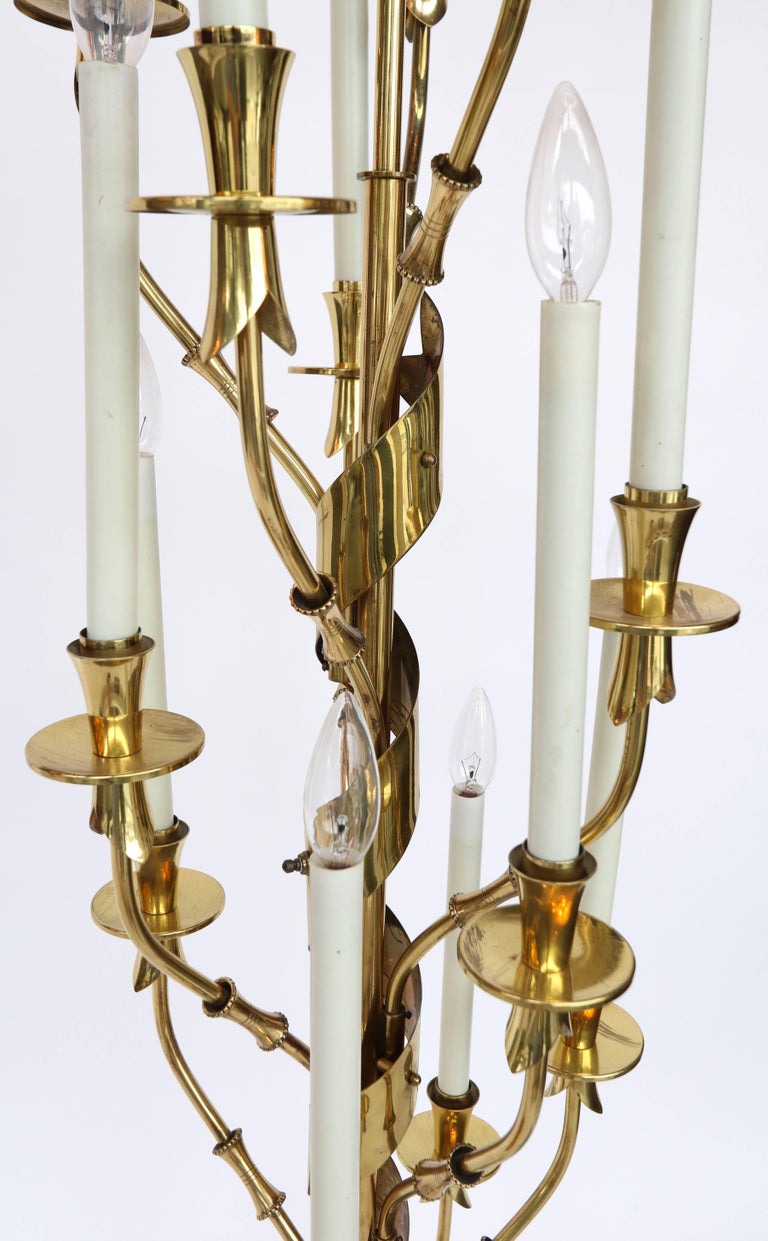 1950s Stilnovo Candelabra Floor Lamp with Marble Base For Sale at 1stdibs