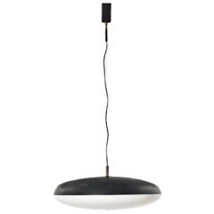 1950s Stilnovo Ceiling Lamp in Black and White, Italy