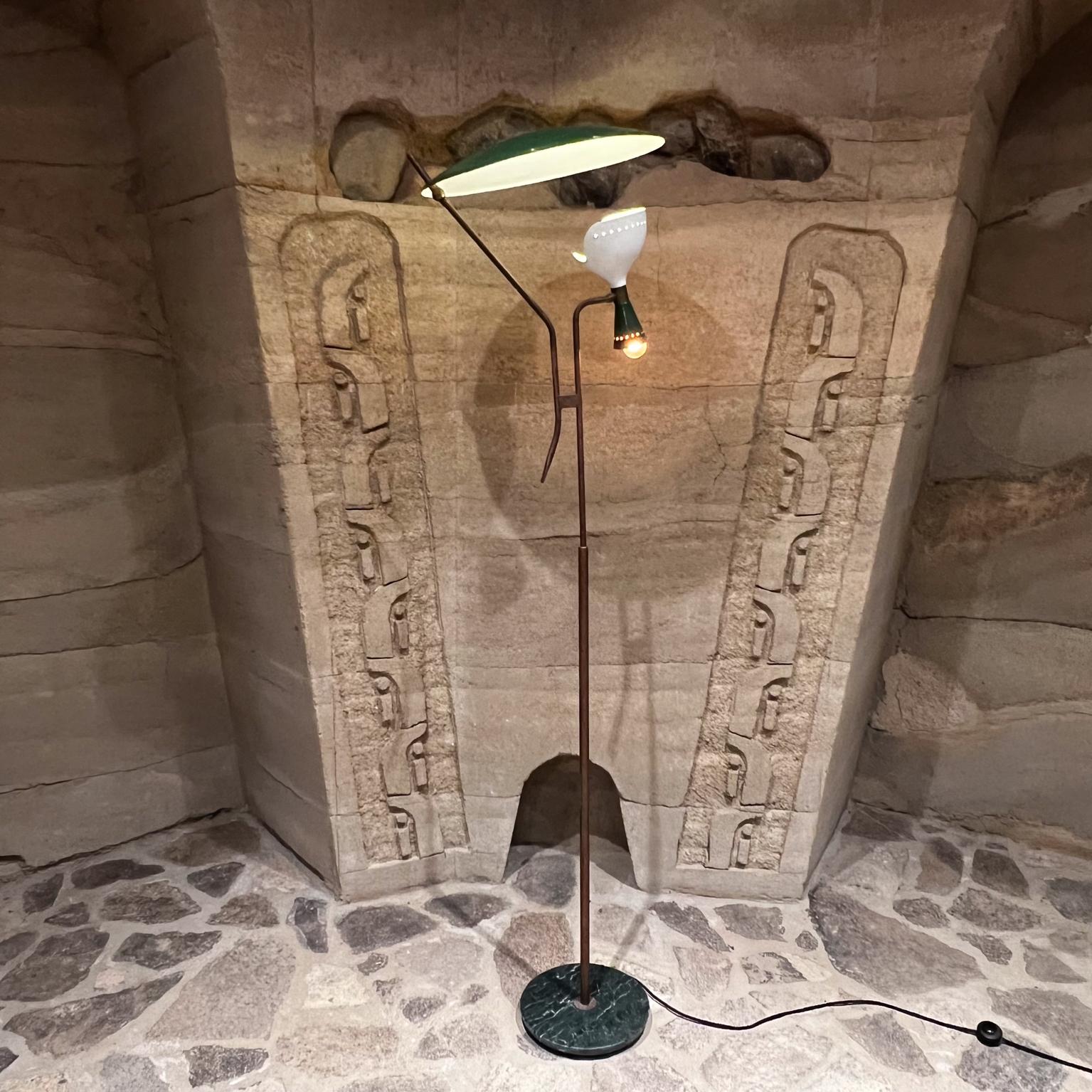 1950s Stilnovo Green Floor Lamp Marble and Brass Italy For Sale at 1stDibs