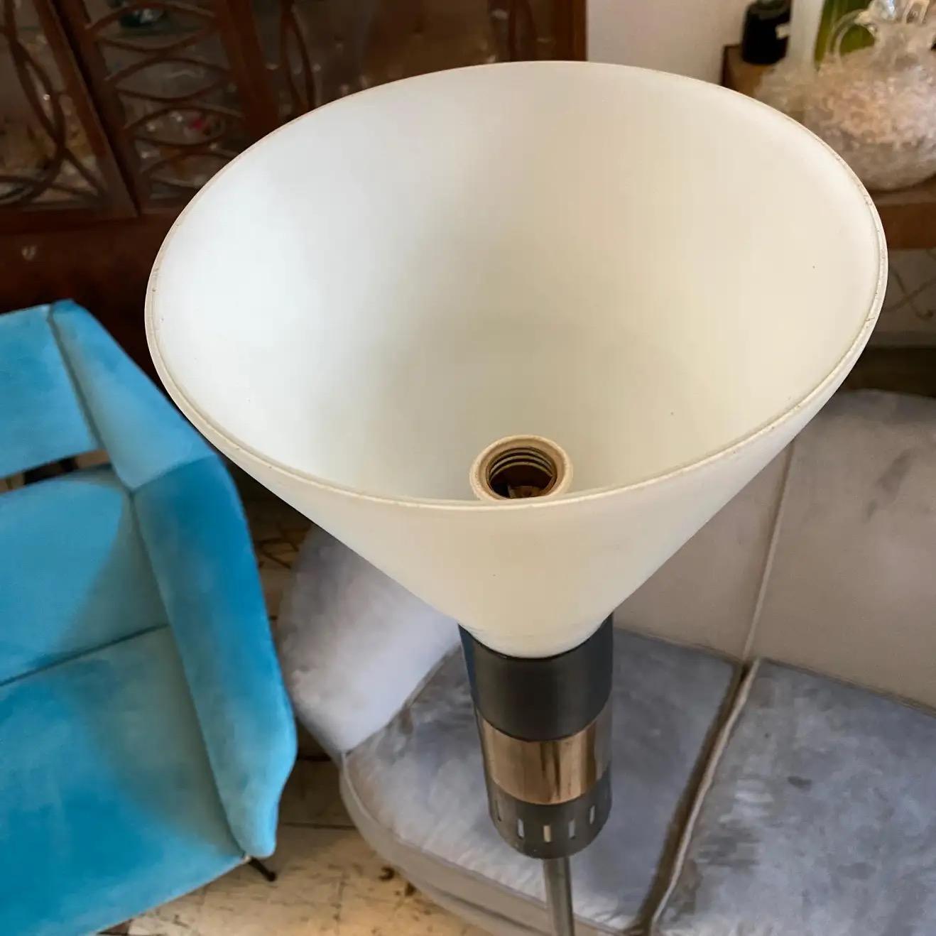 1950s Stilnovo Marble Brass and Glass Mid-Century Modern Italian Floor Lamp For Sale 2