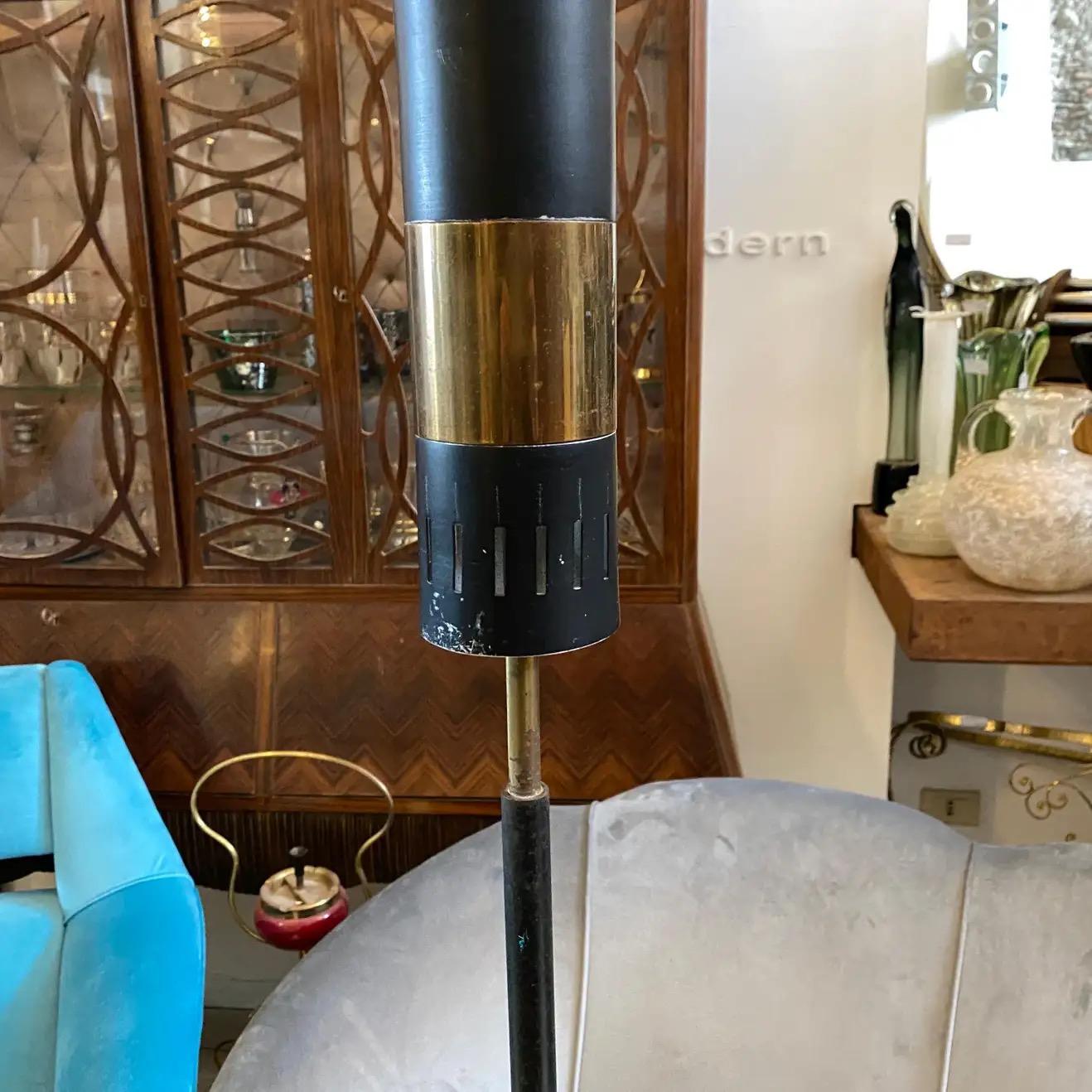 1950s Stilnovo Marble Brass and Glass Mid-Century Modern Italian Floor Lamp For Sale 3