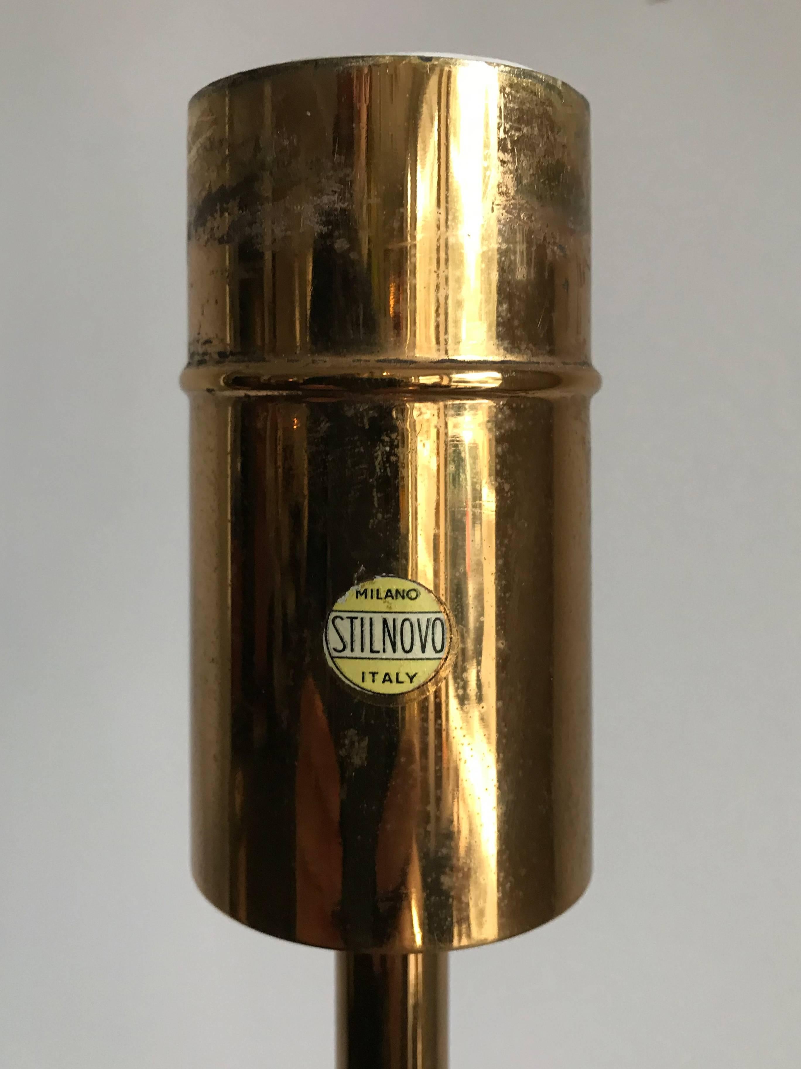 Mid-20th Century 1950s Stilnovo Midcentury Italian Floor Lamp with Brass Base