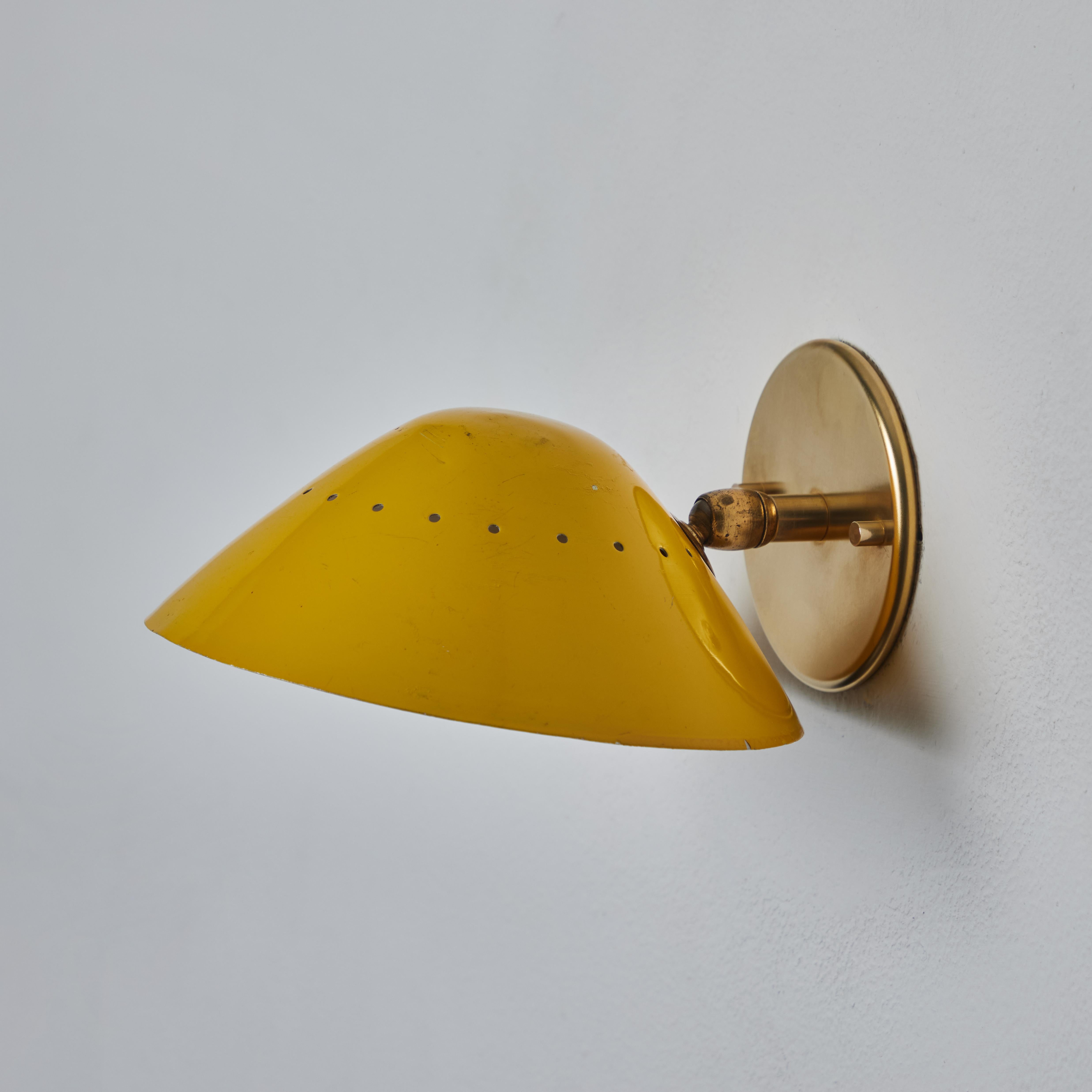 1950s Stilnovo Perforated Wall Sconce in Yellow 2