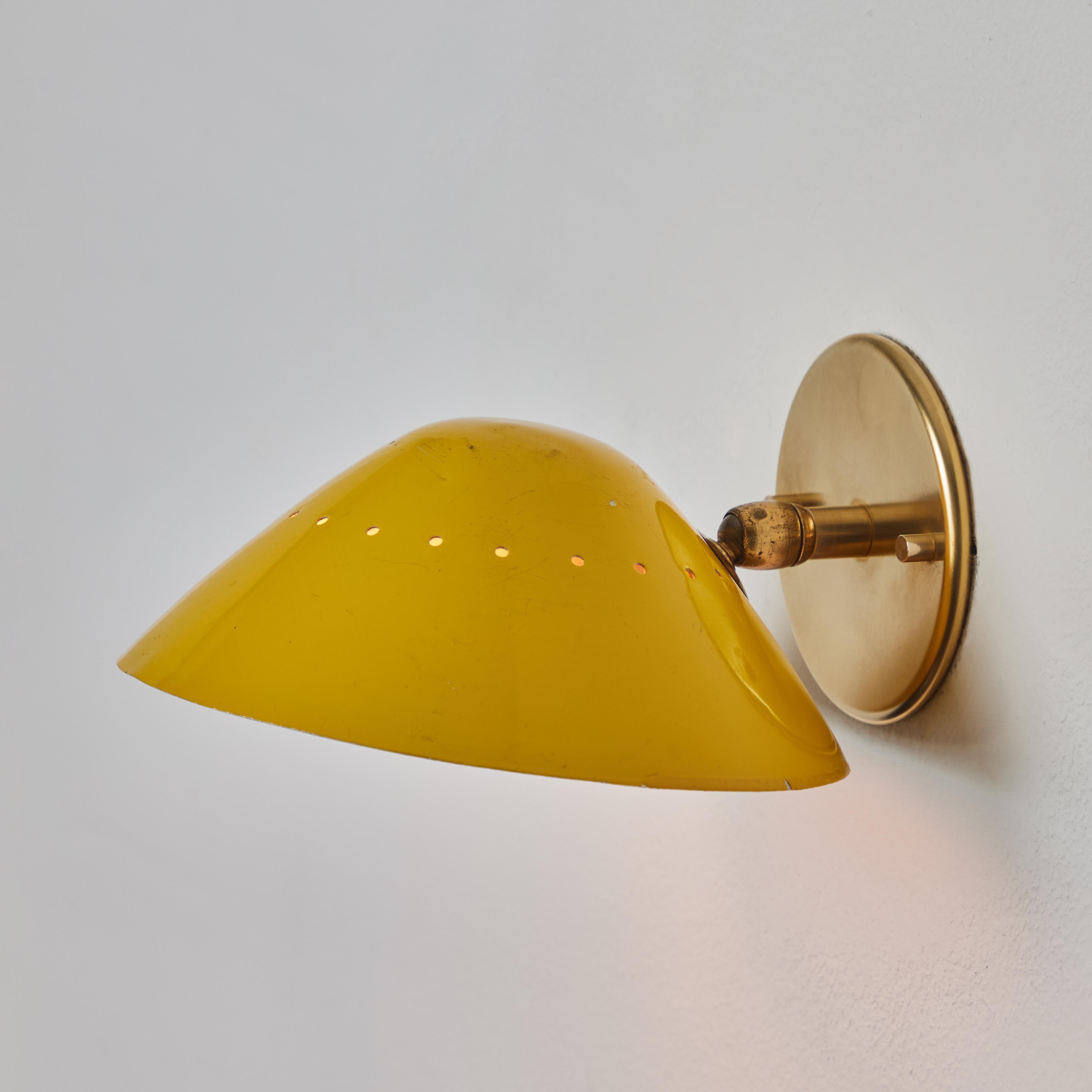 1950s Stilnovo Perforated Wall Sconce in Yellow 3