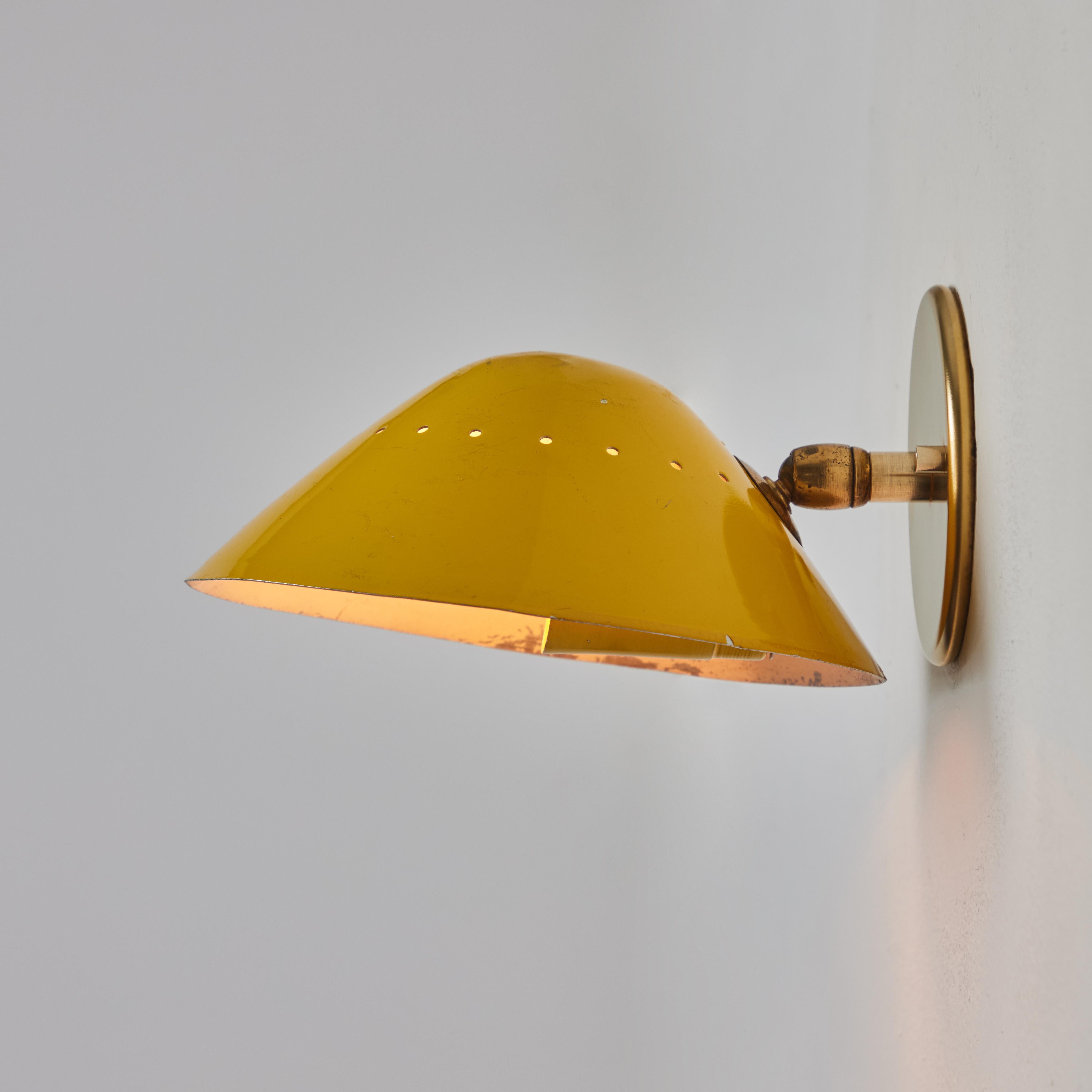 1950s Stilnovo Perforated Wall Sconce in Yellow 4