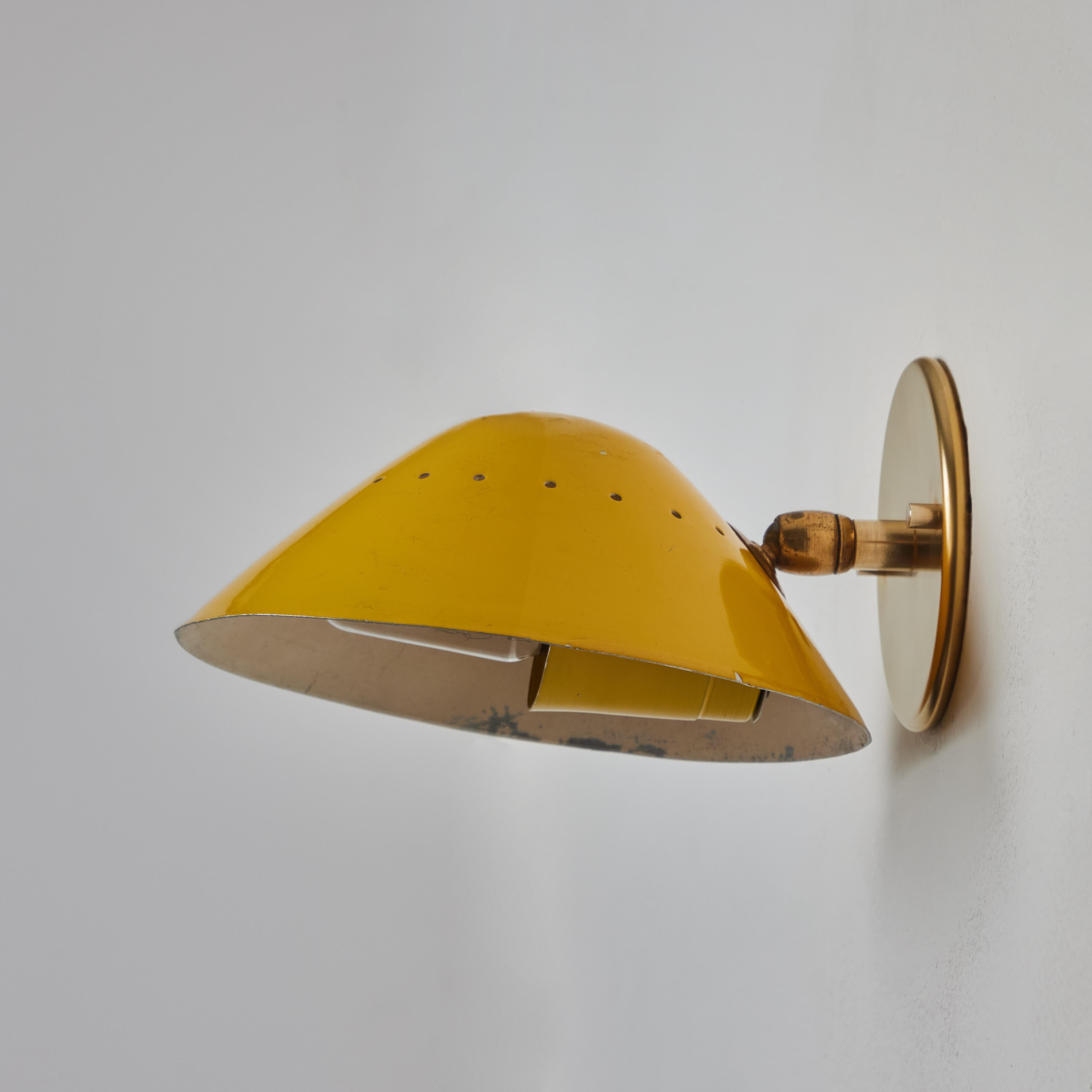 1950s Stilnovo Perforated Wall Sconce in Yellow 5