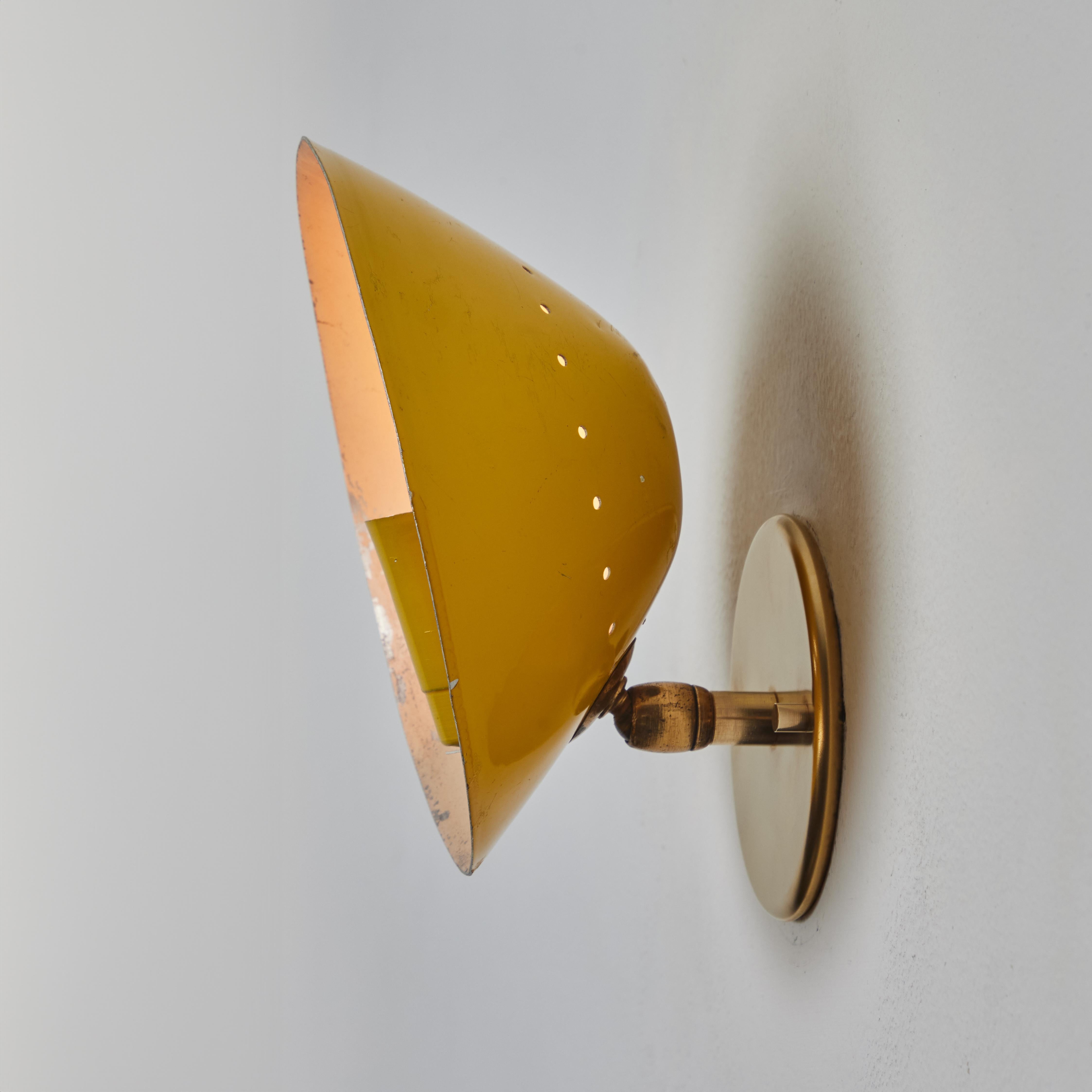 1950s Stilnovo Perforated Wall Sconce in Yellow 7