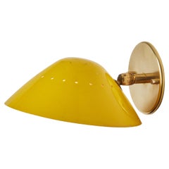 Vintage 1950s Stilnovo Perforated Wall Sconce in Yellow