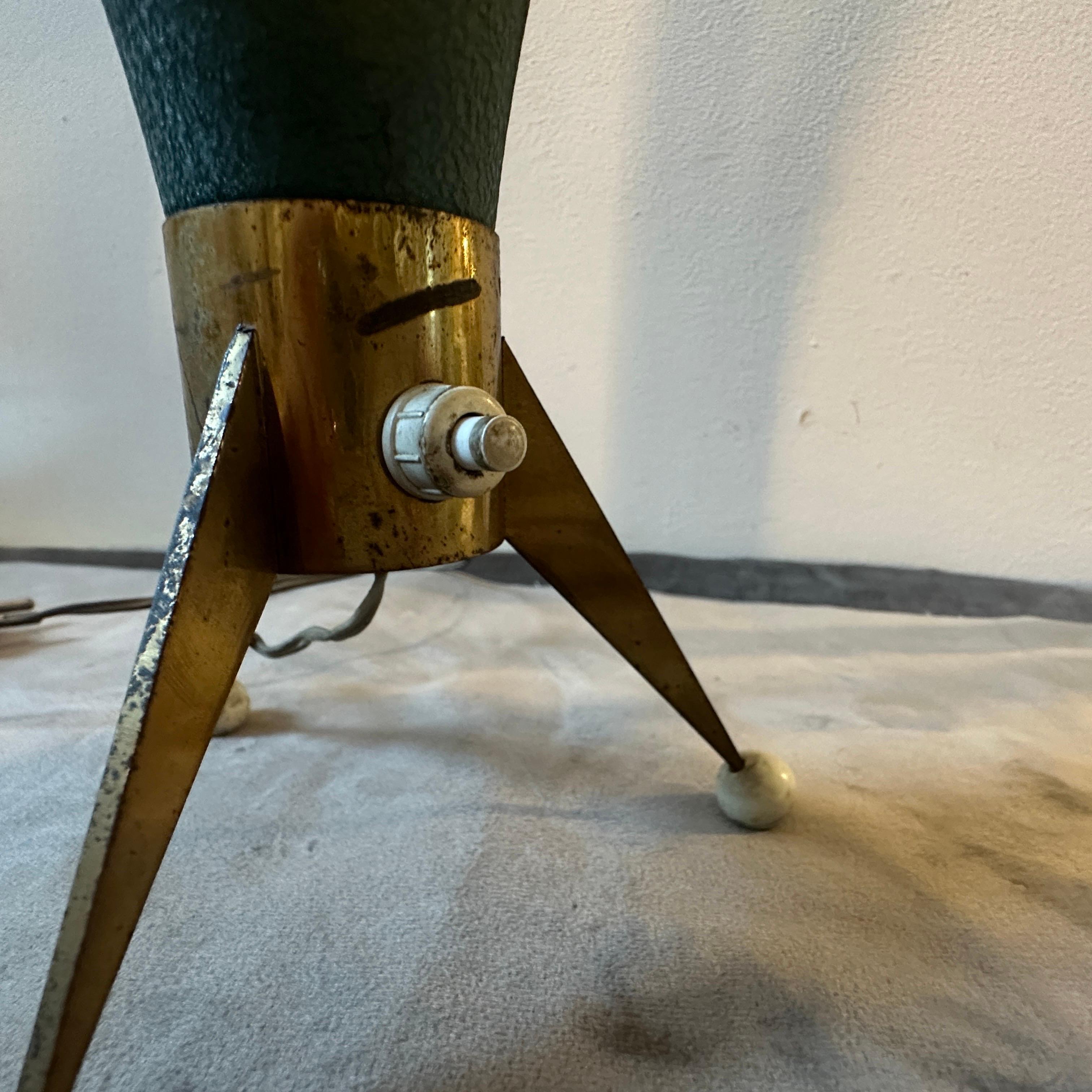Italian 1950s Stilnovo Style Mid-Century Modern Brass Sputnik table Lamp For Sale