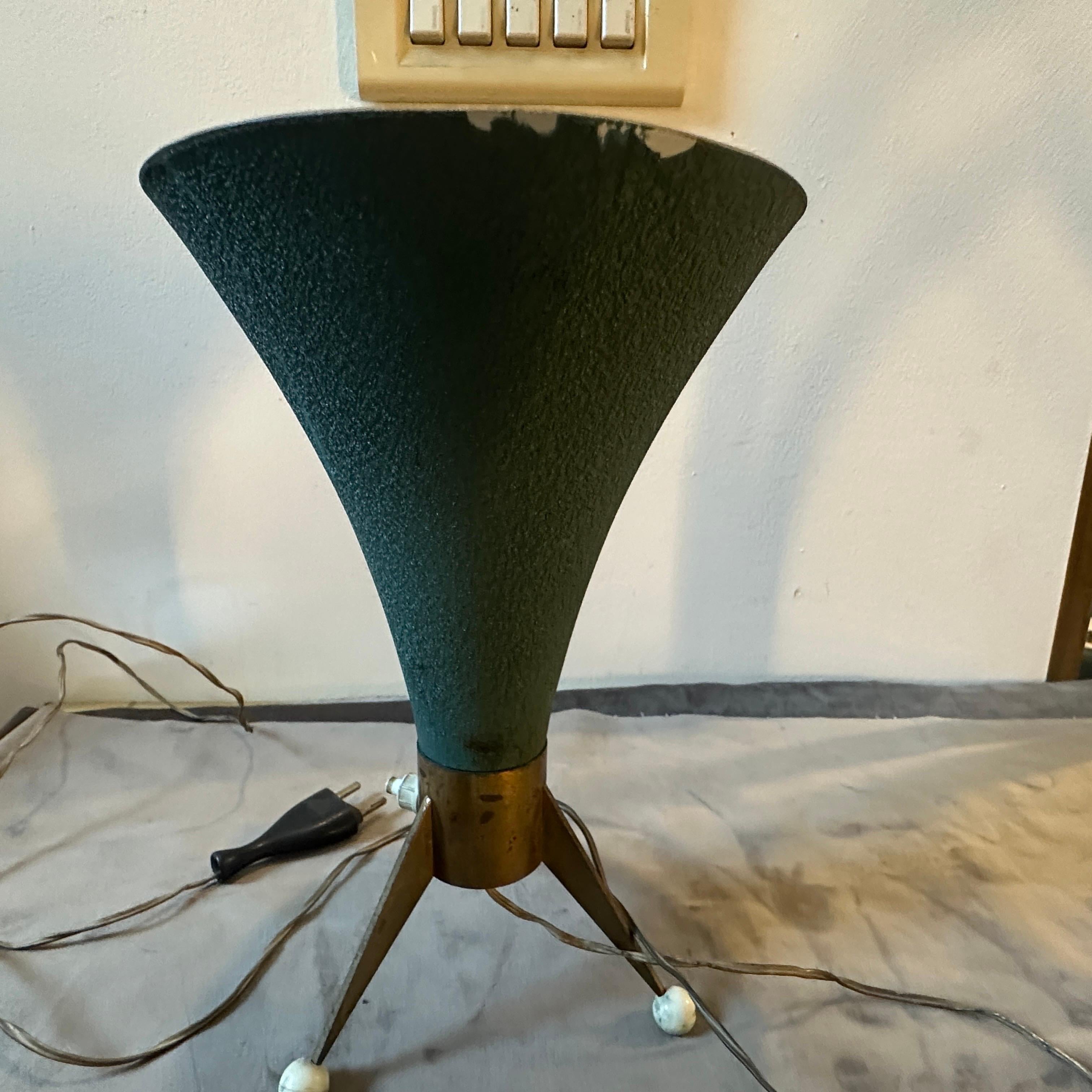 20th Century 1950s Stilnovo Style Mid-Century Modern Brass Sputnik table Lamp For Sale