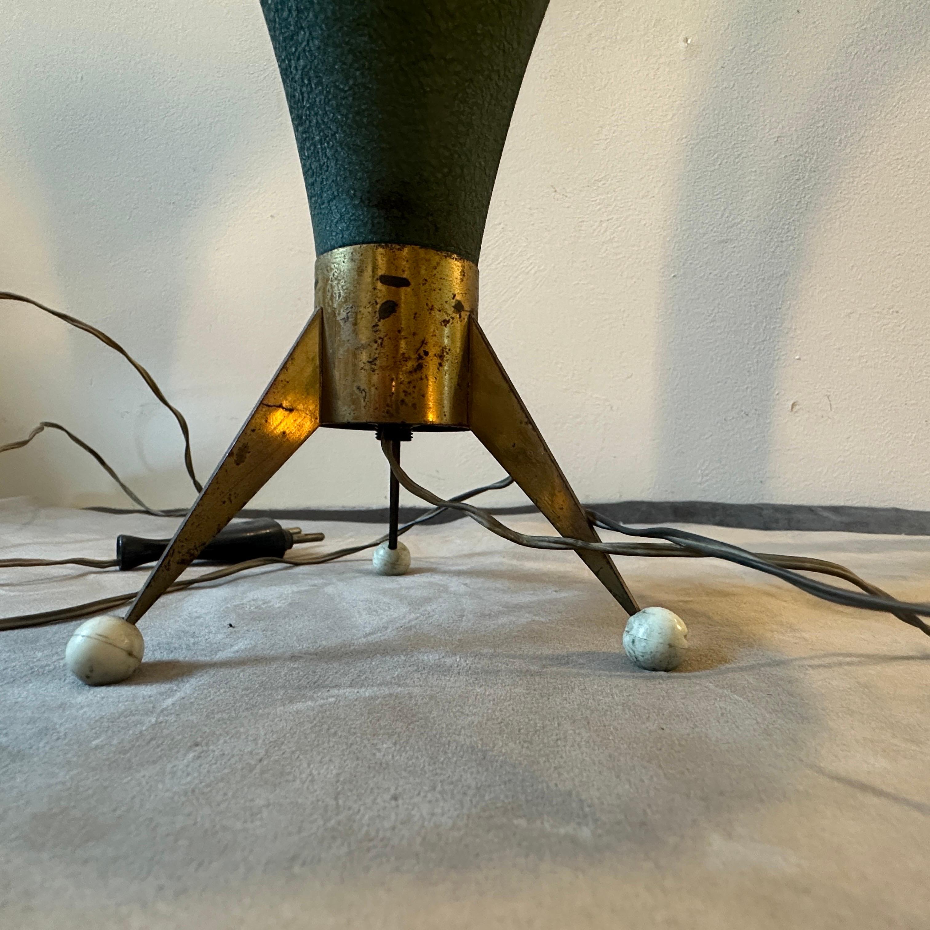 1950s Stilnovo Style Mid-Century Modern Brass Sputnik table Lamp For Sale 1